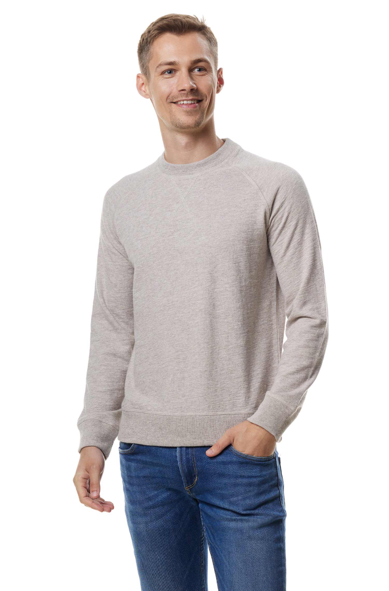 Alpaka Pullover JANIS aus Royal Alpaka-Baumwoll-Mix-natur meliert