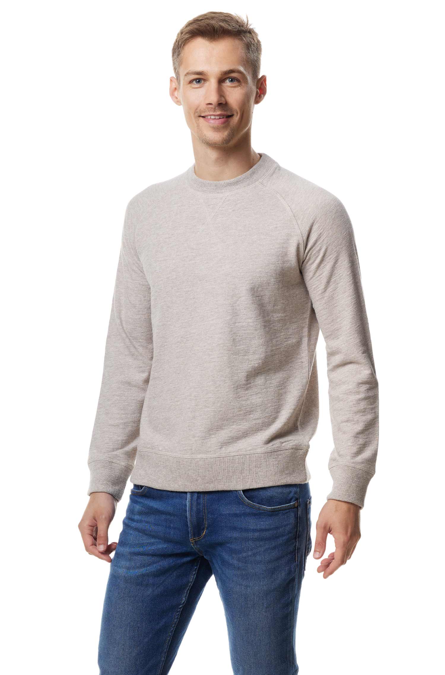 Alpaka Pullover JANIS aus Royal Alpaka-Baumwoll-Mix-natur meliert