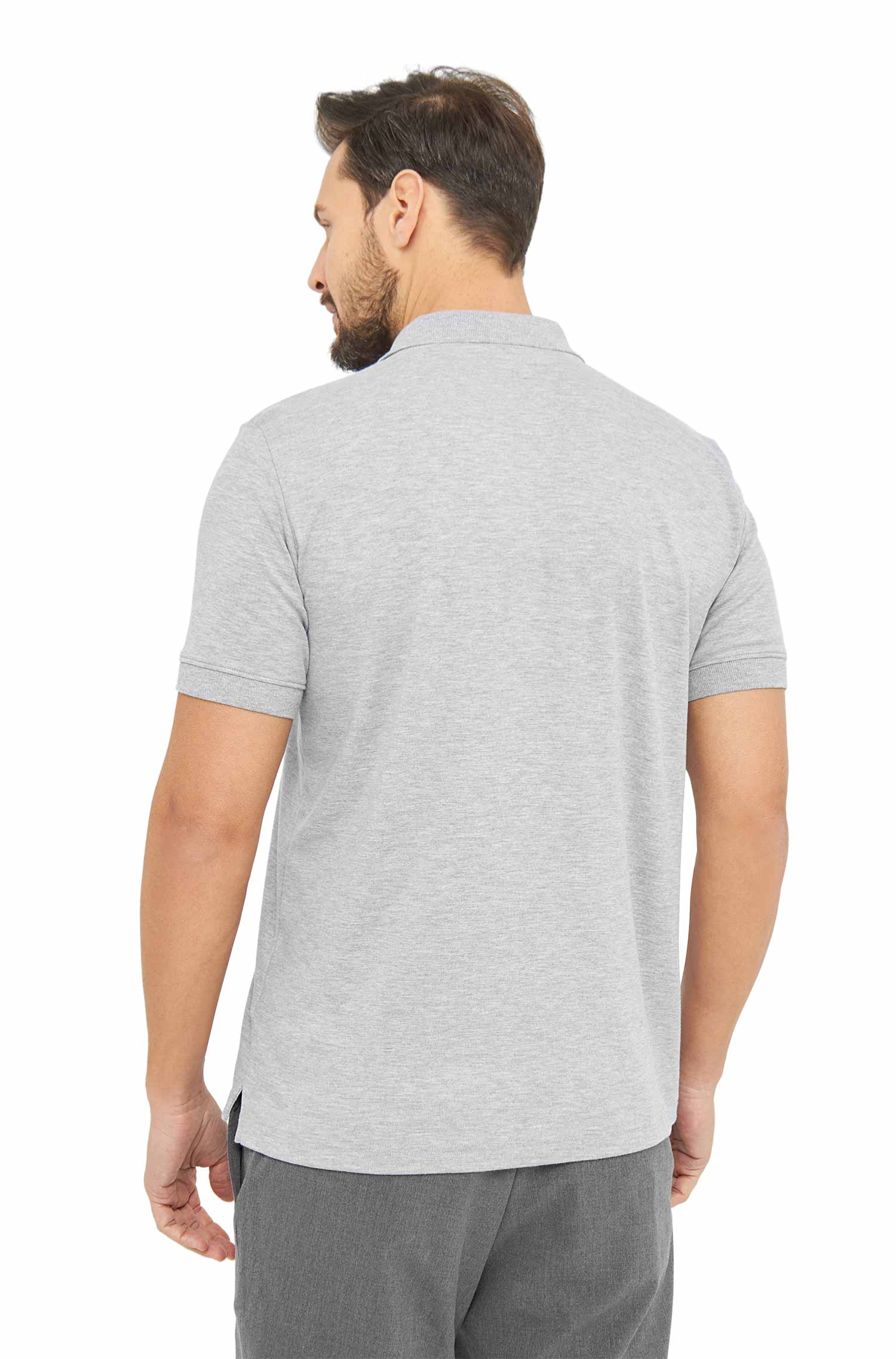 Polo Shirt BASIC HERREN aus 100% Bio-Pima-Baumwolle-grau