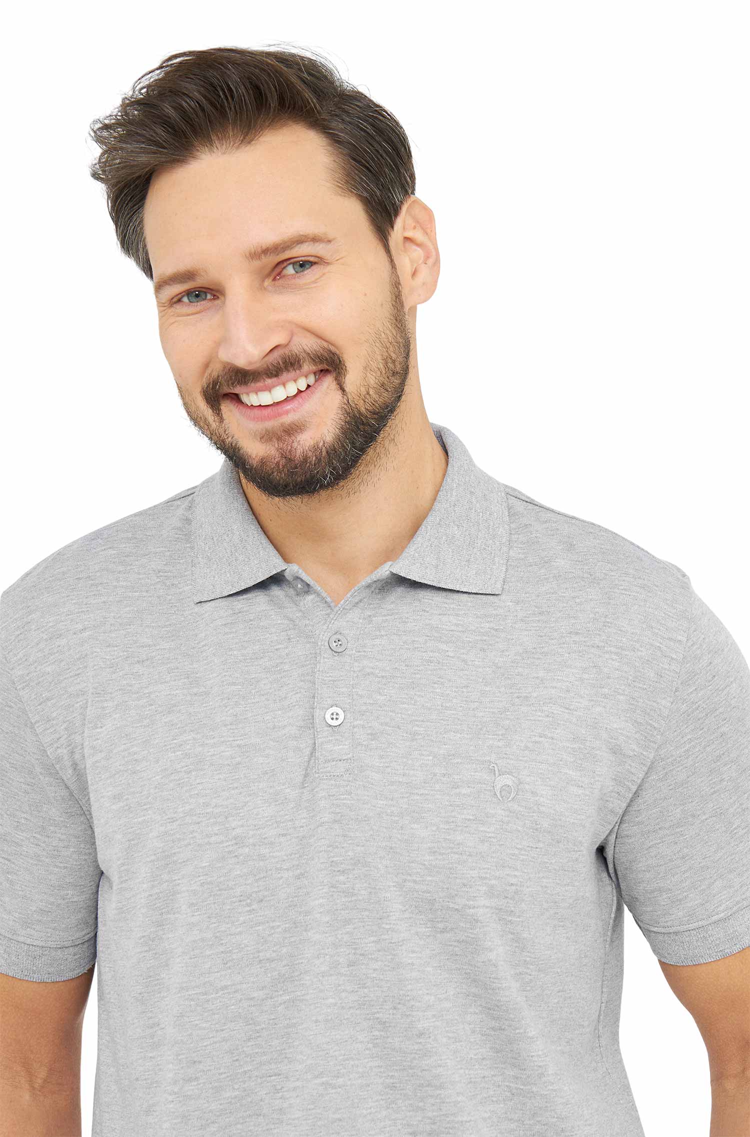 Polo Shirt BASIC HERREN aus 100% Bio-Pima-Baumwolle-grau