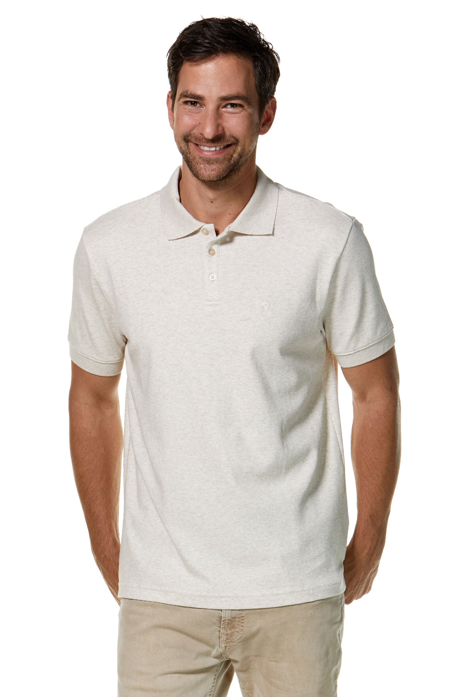 Polo Shirt BASIC HERREN aus 100% Bio-Pima-Baumwolle-naturweiss