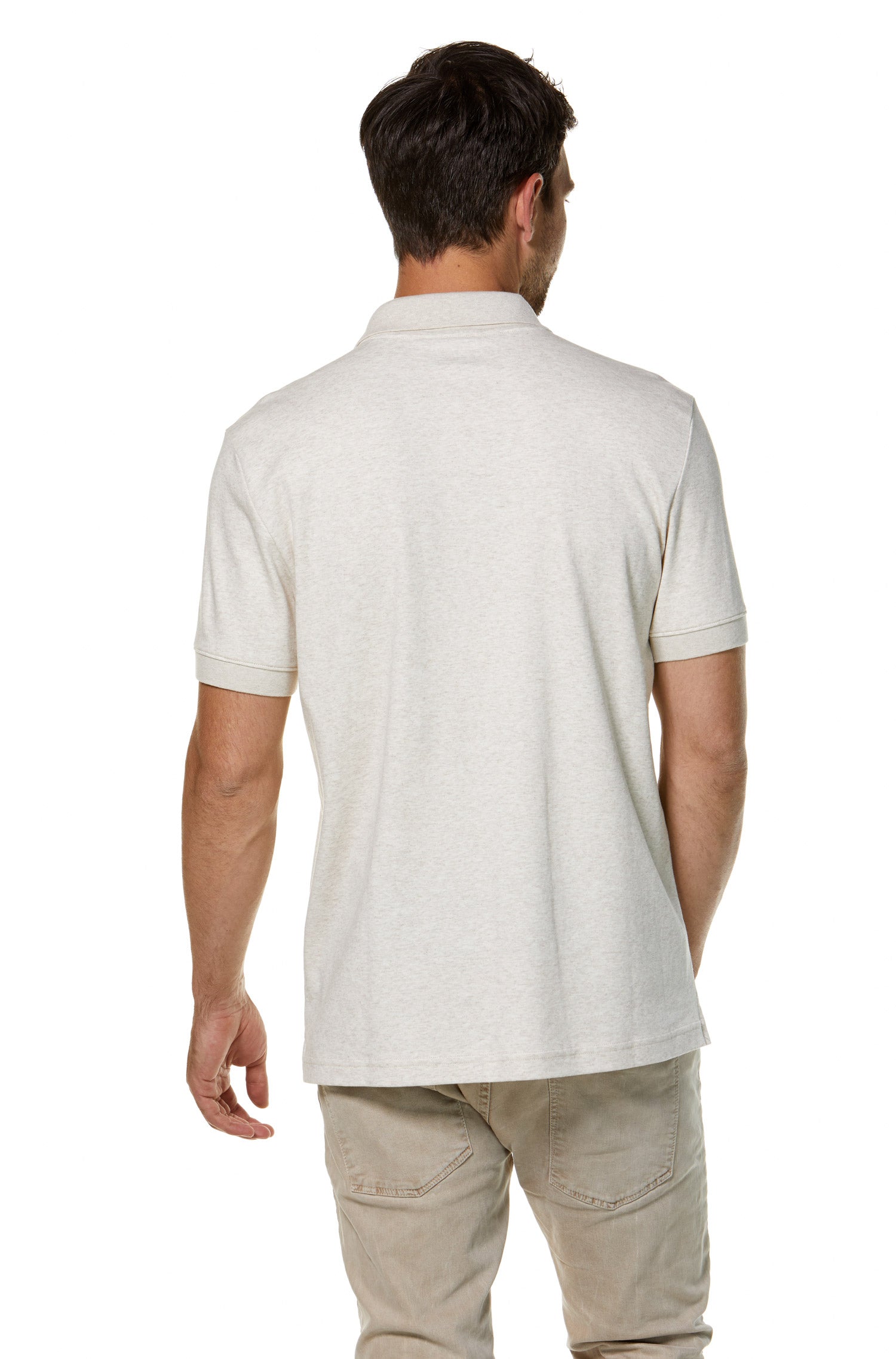 Polo Shirt BASIC HERREN aus 100% Bio-Pima-Baumwolle-naturweiss