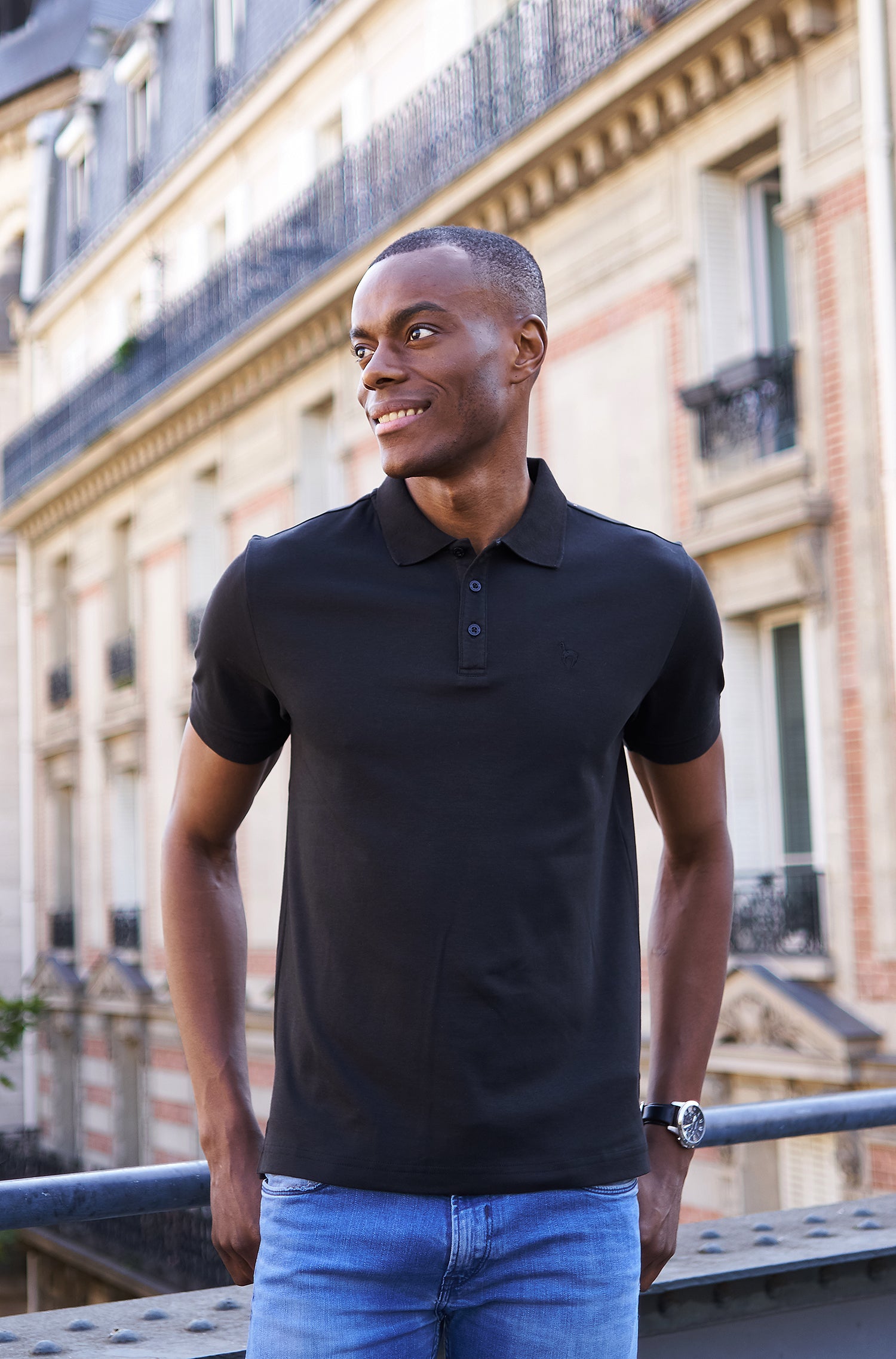 Polo Shirt BASIC HERREN aus 100% Bio-Pima-Baumwolle-schwarz