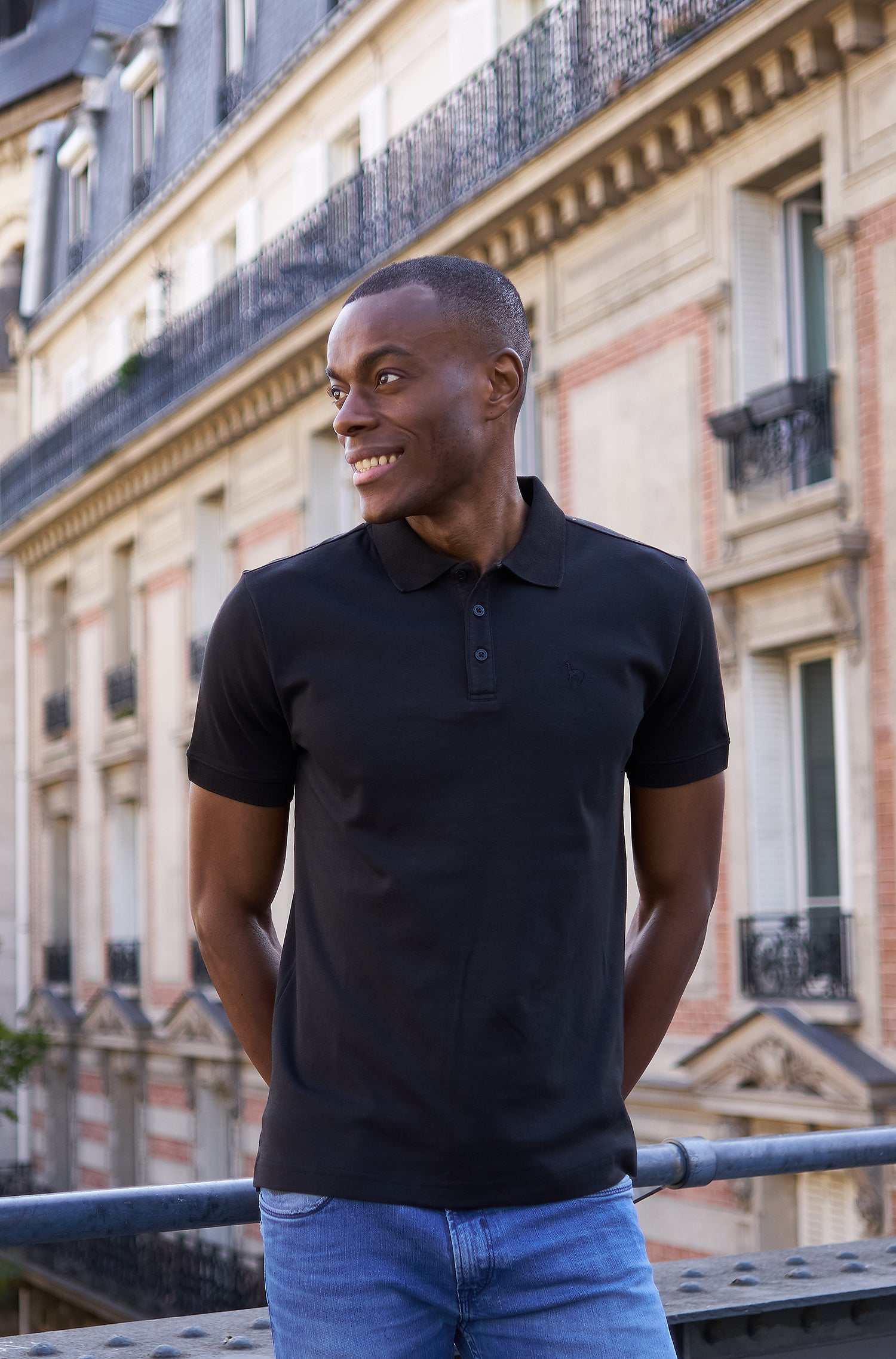 Polo Shirt BASIC HERREN aus 100% Bio-Pima-Baumwolle-schwarz