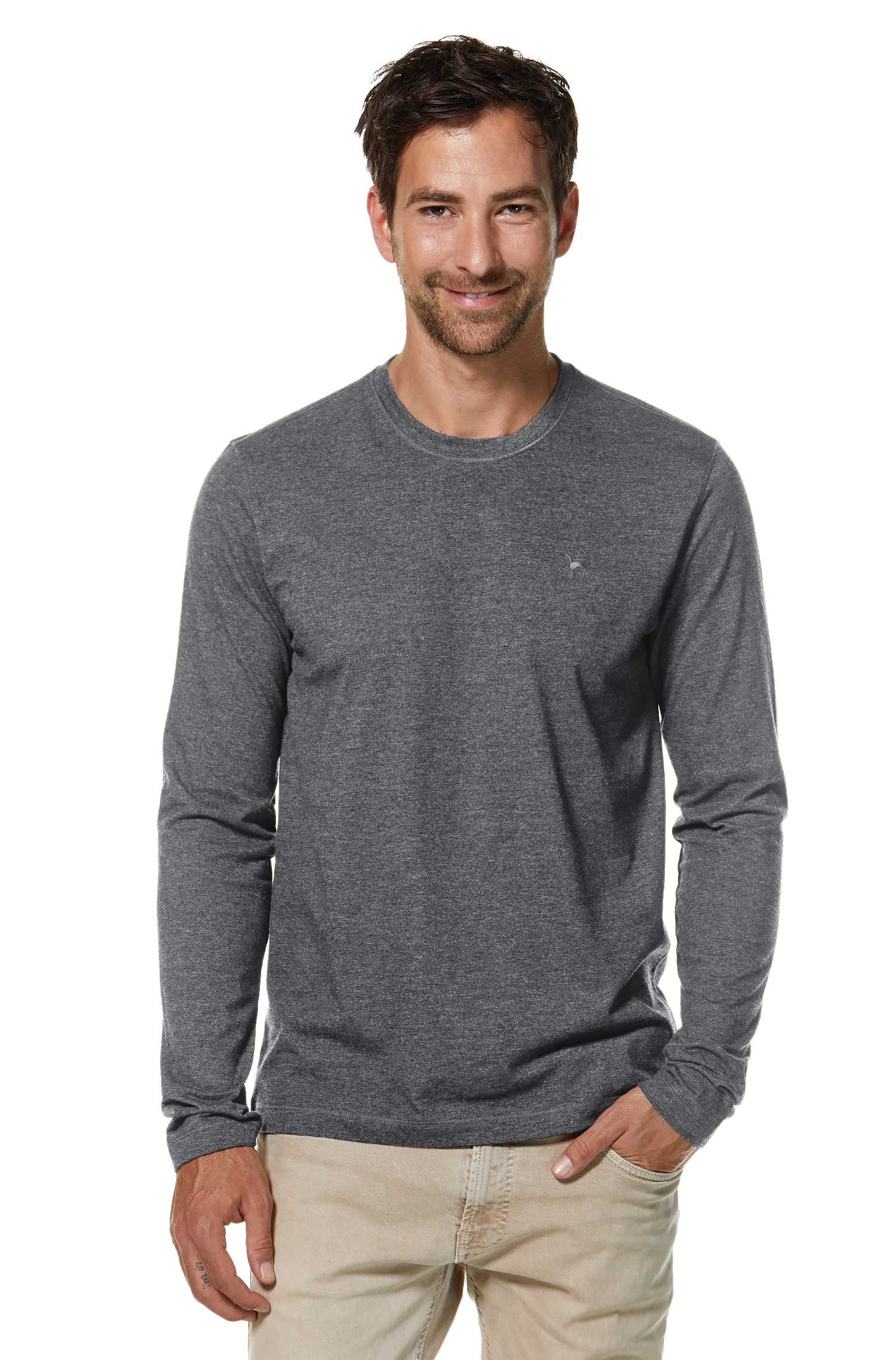 Longsleeve Shirt MATEO aus Royal Alpaka-Baumwoll-Mix-graphitgrau