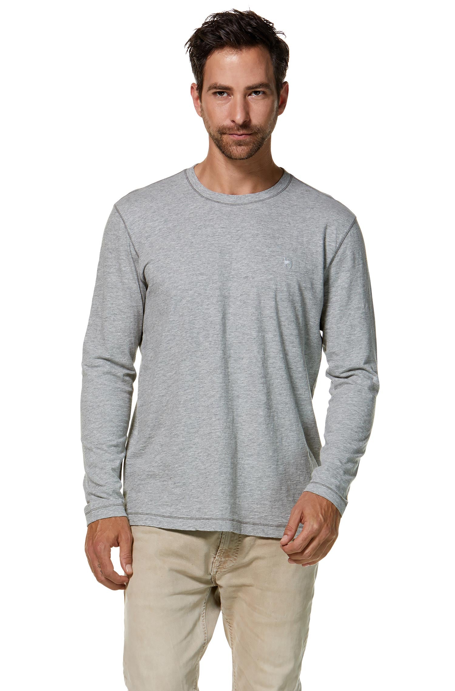 Longsleeve Shirt MATEO aus Royal Alpaka-Baumwoll-Mix-silbergrau