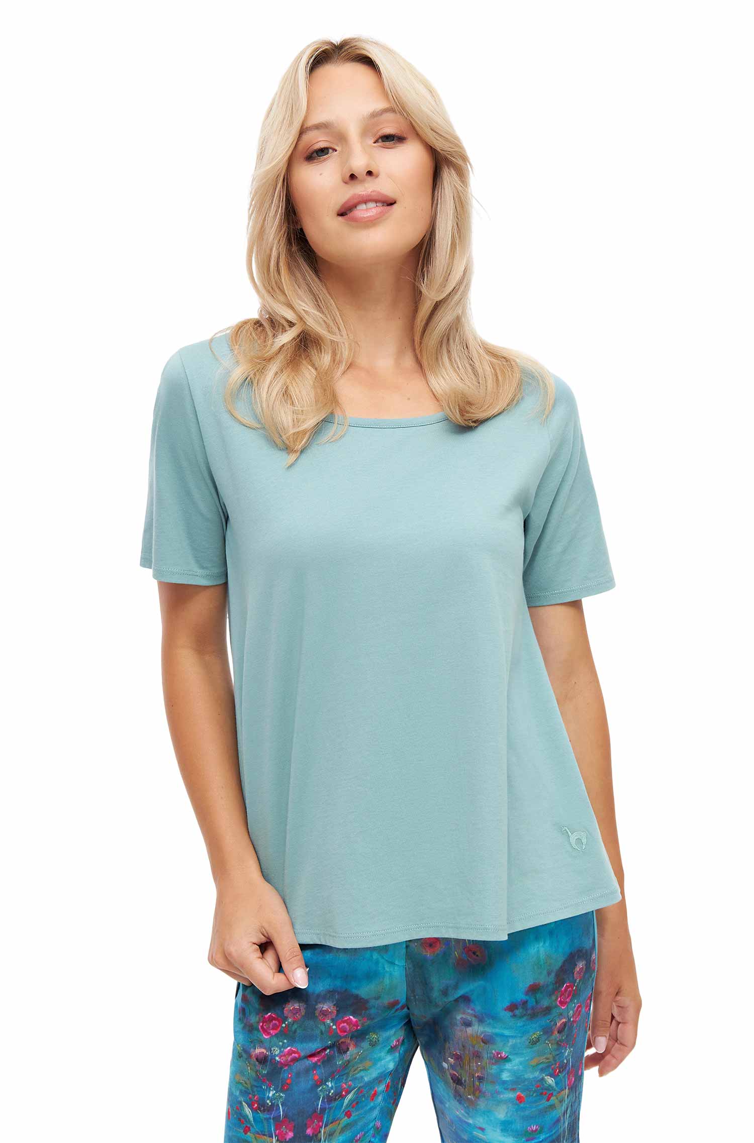 Damen T-Shirt MAJA aus Bio-Pima-Baumwolle-aqua jade