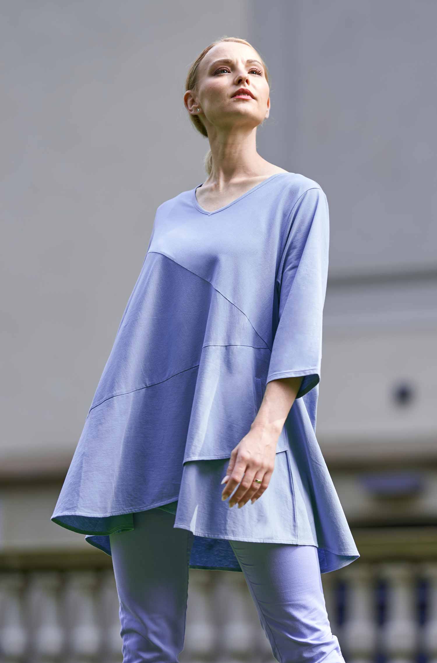 Tunika DIANA aus 100% Bio-Pima-Baumwolle-purple pastel