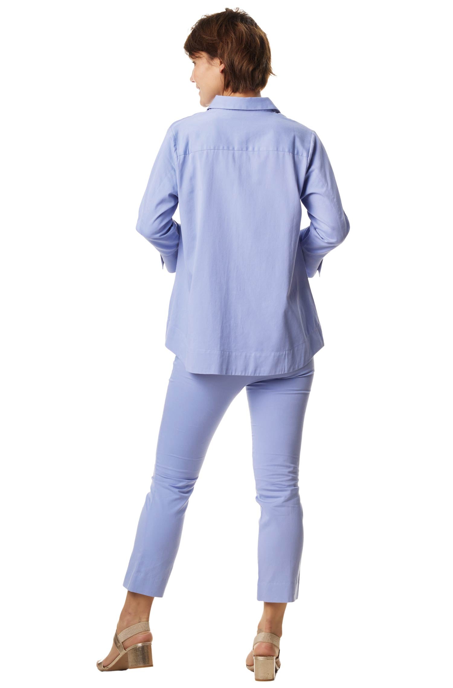 Blusenhemd AMELIE aus 100% Pima-Bio-Baumwolle-purple pastel