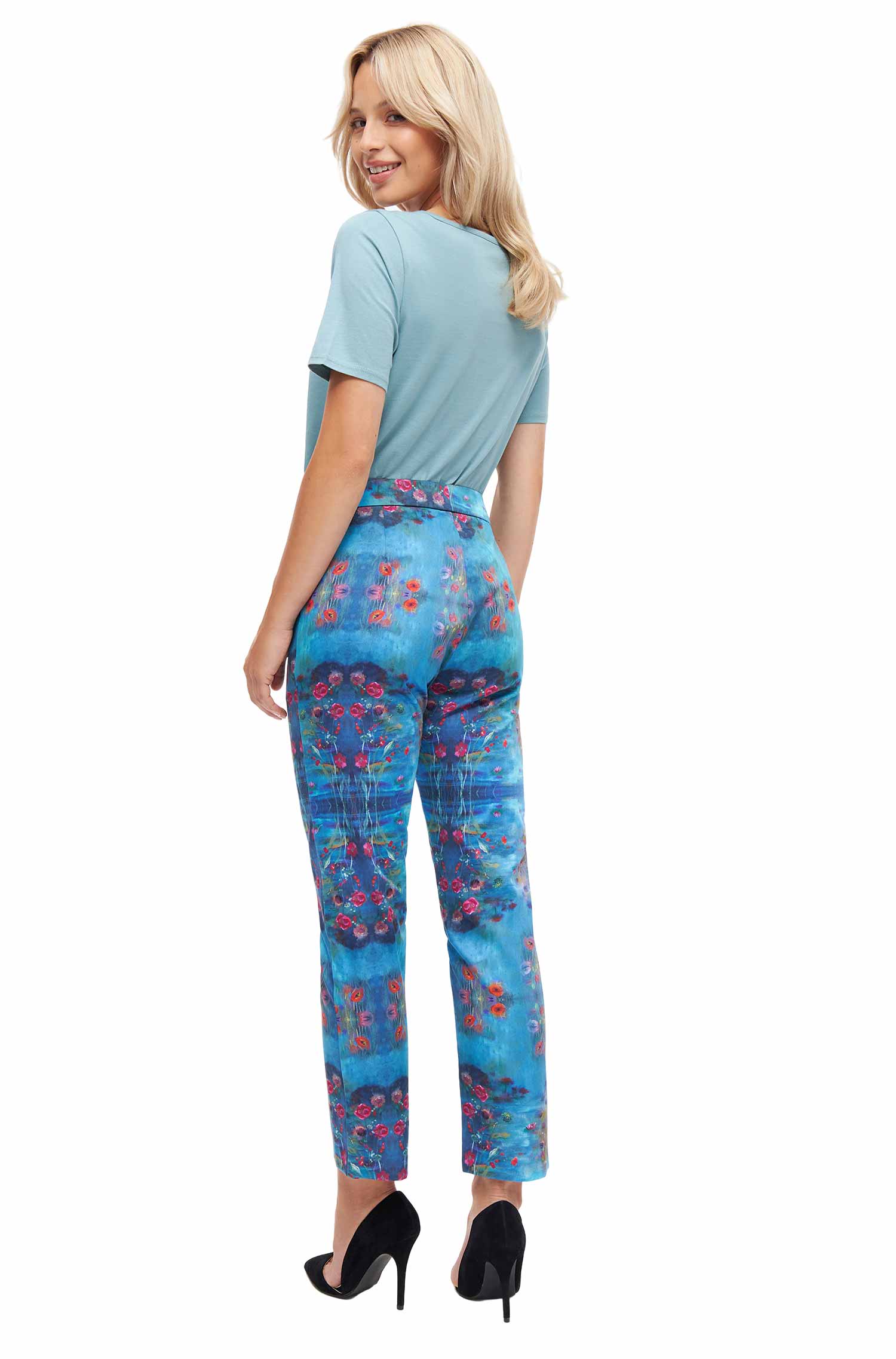 Hose KIRA aus 100% Bio-Pima-Baumwolle für Damen-paradise blue