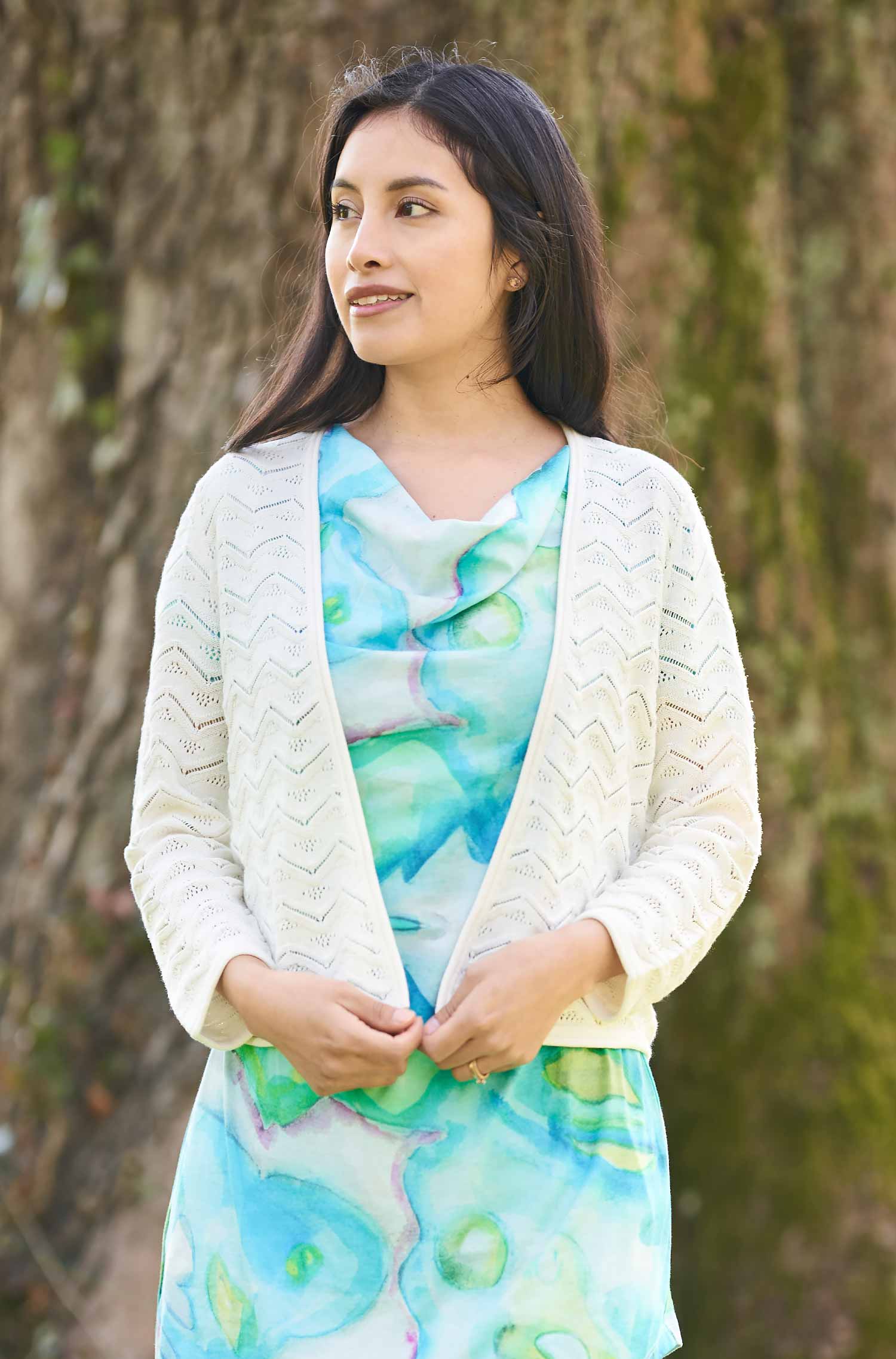 Bolero CLARA aus Pima Baumwolle-ecru