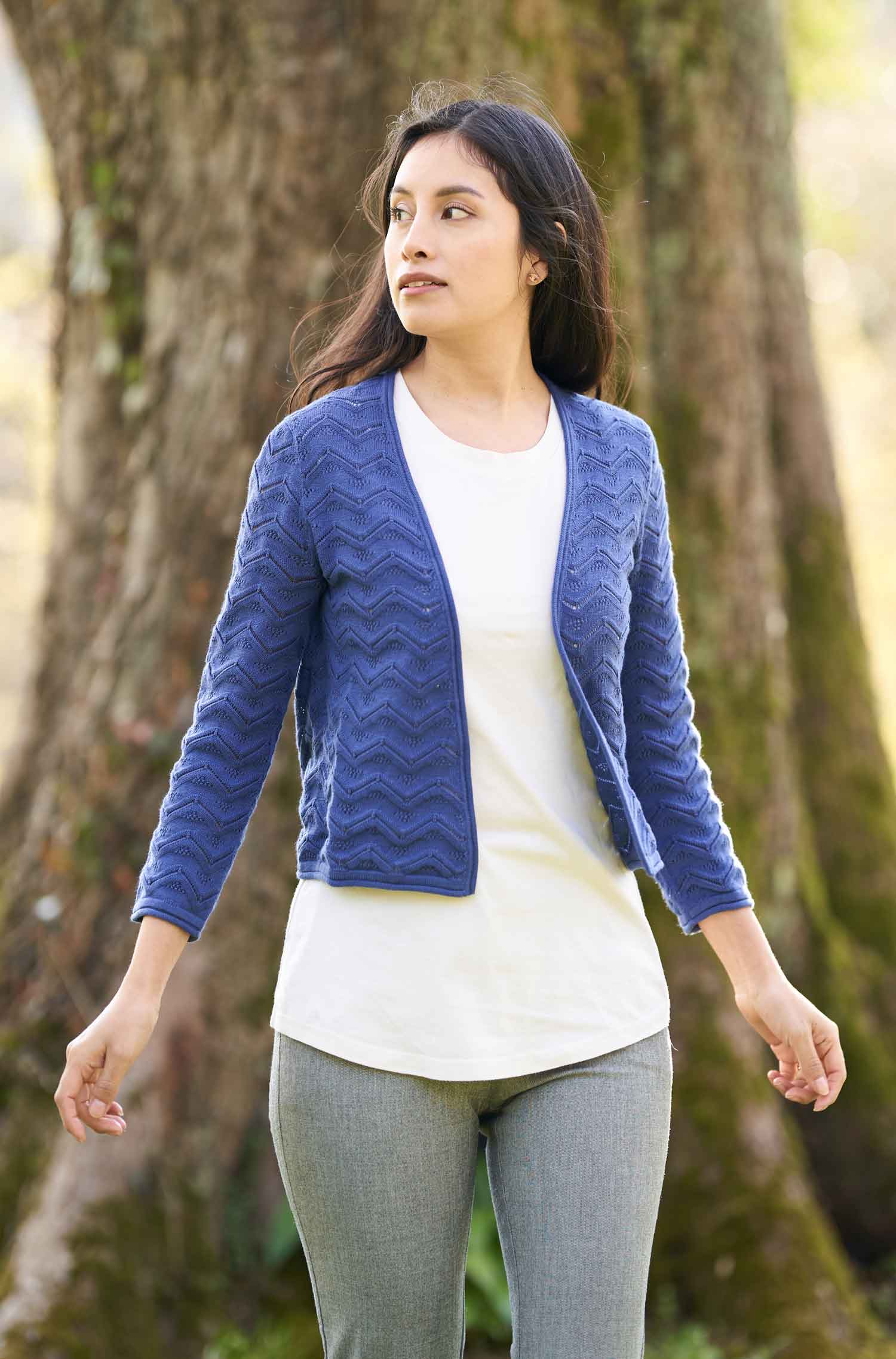 Bolero CLARA aus Pima Baumwolle-twilight blue