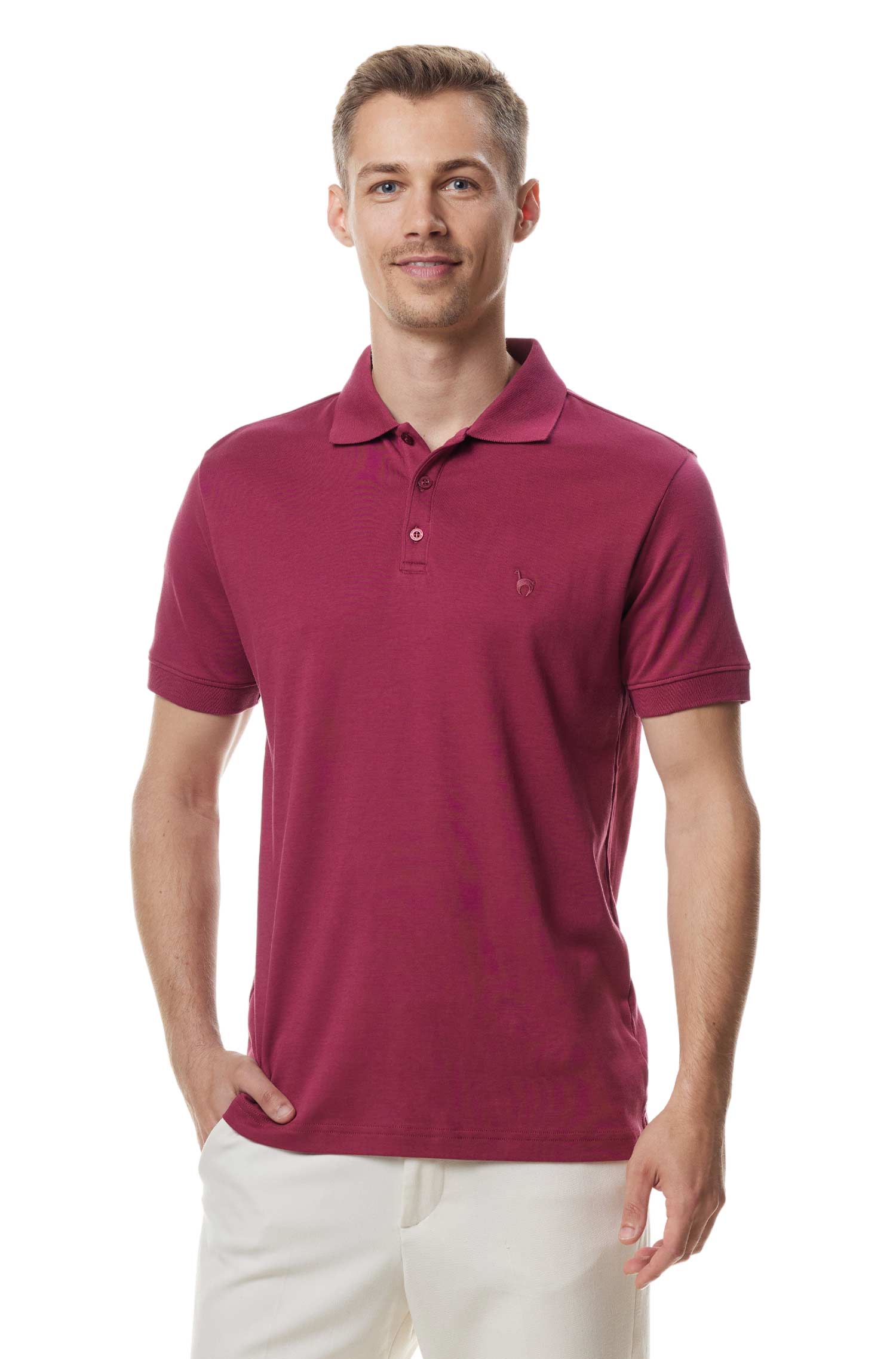 Polo Shirt aus 100% Bio Pima Baumwolle-himbeere