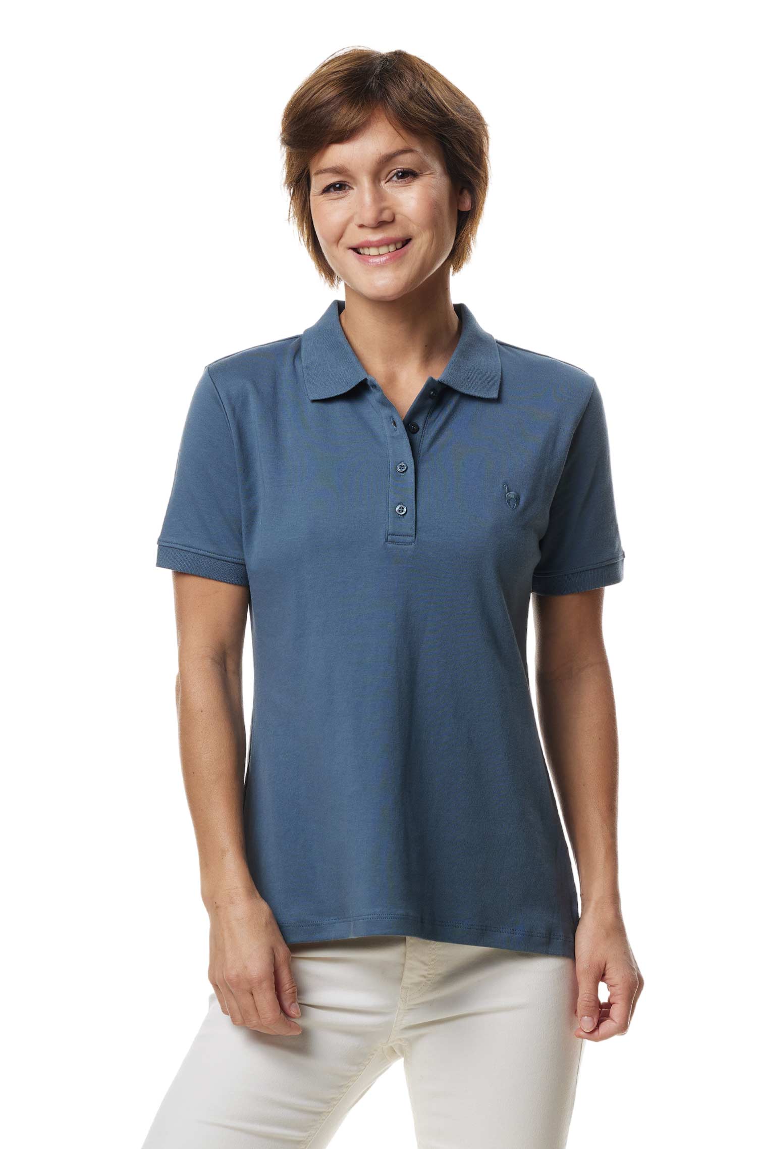 Poloshirt BASIC DAMEN aus 100% Bio-Pima-Baumwolle-orion blau