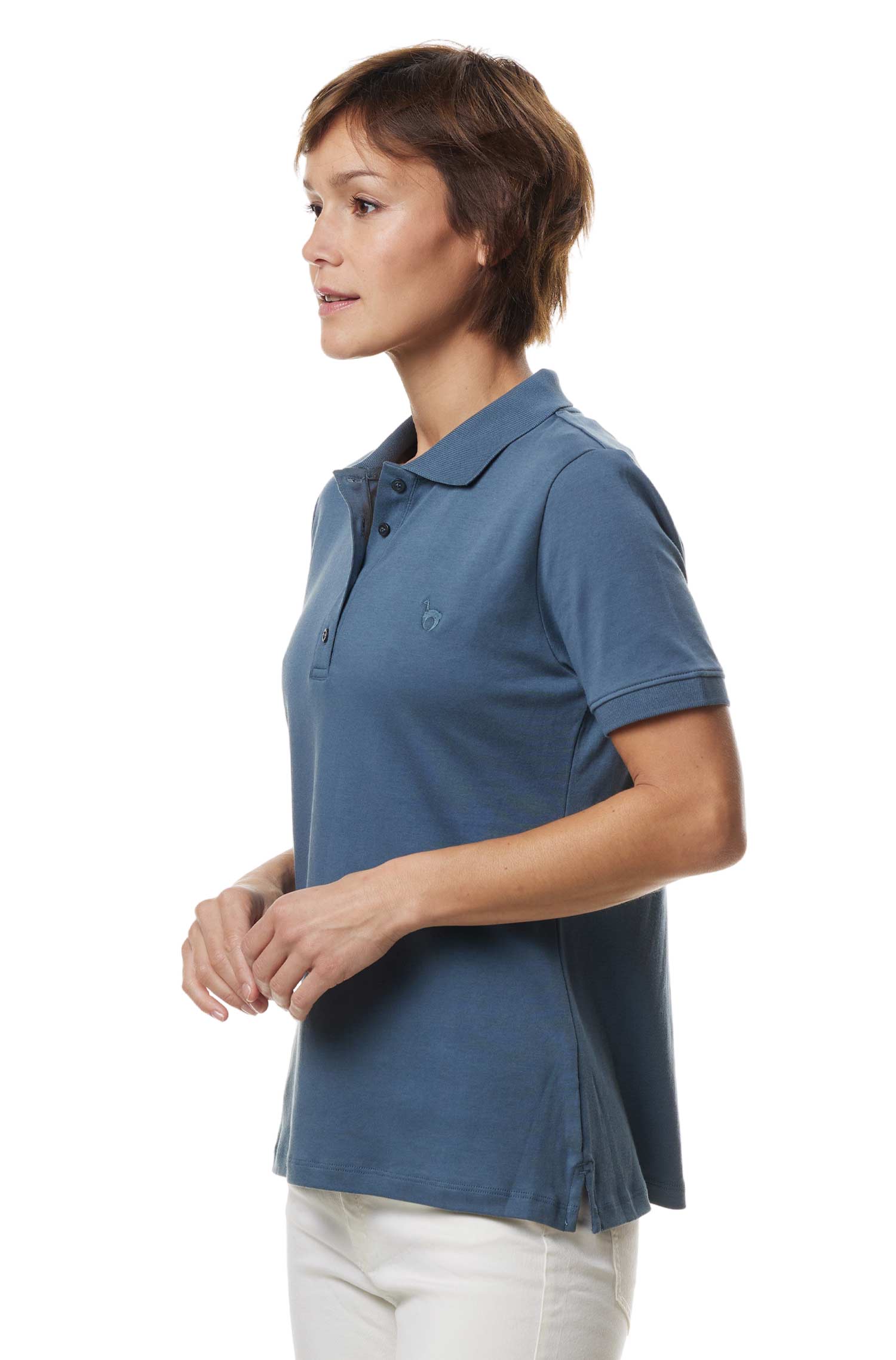 Poloshirt BASIC DAMEN aus 100% Bio-Pima-Baumwolle-orion blau