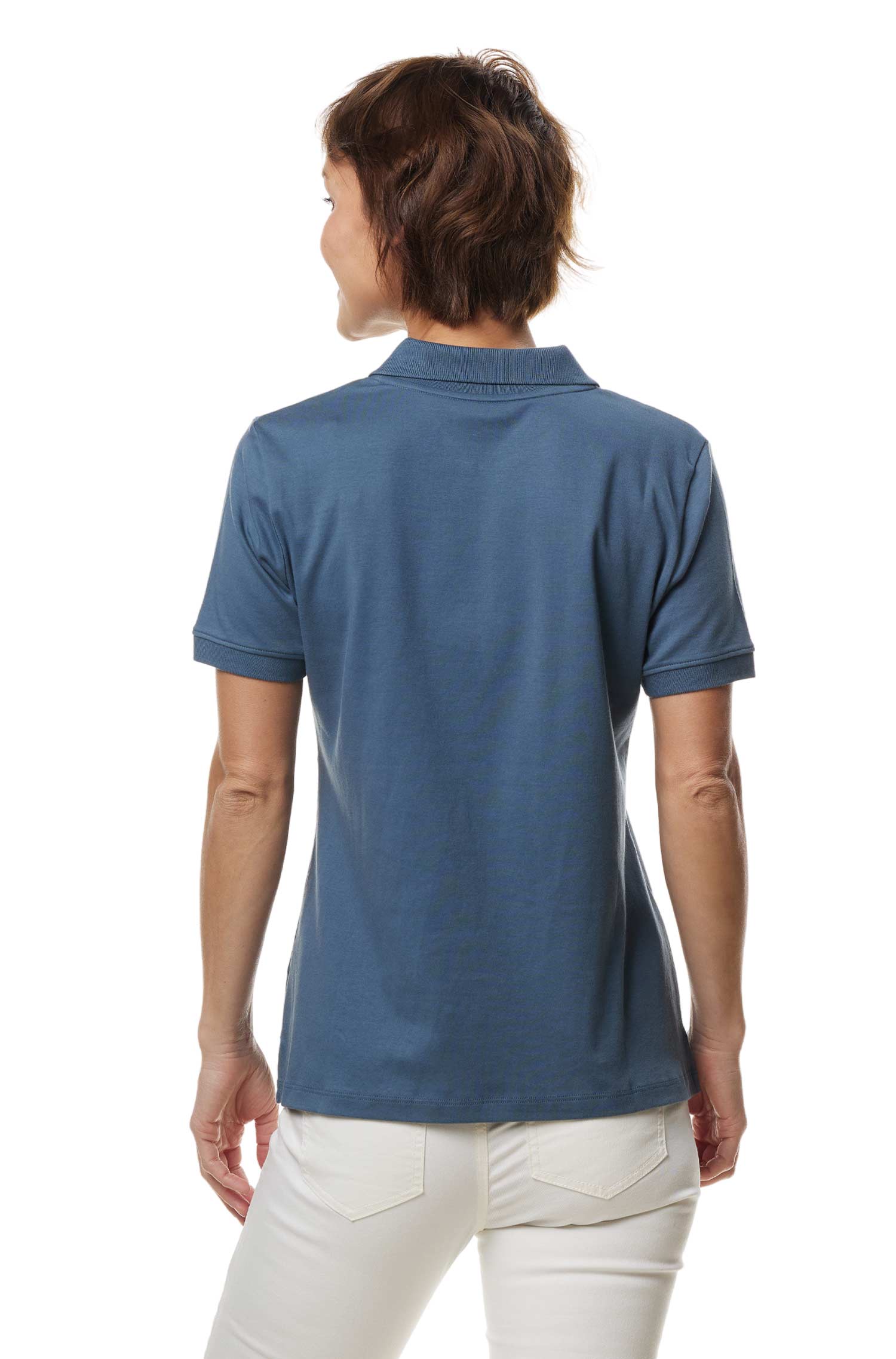Poloshirt BASIC DAMEN aus 100% Bio-Pima-Baumwolle-orion blau