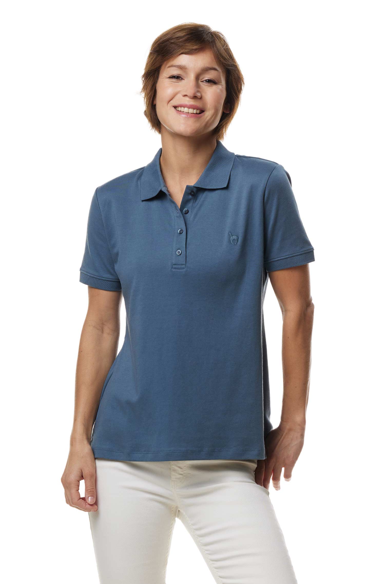 Poloshirt BASIC DAMEN aus 100% Bio-Pima-Baumwolle-orion blau