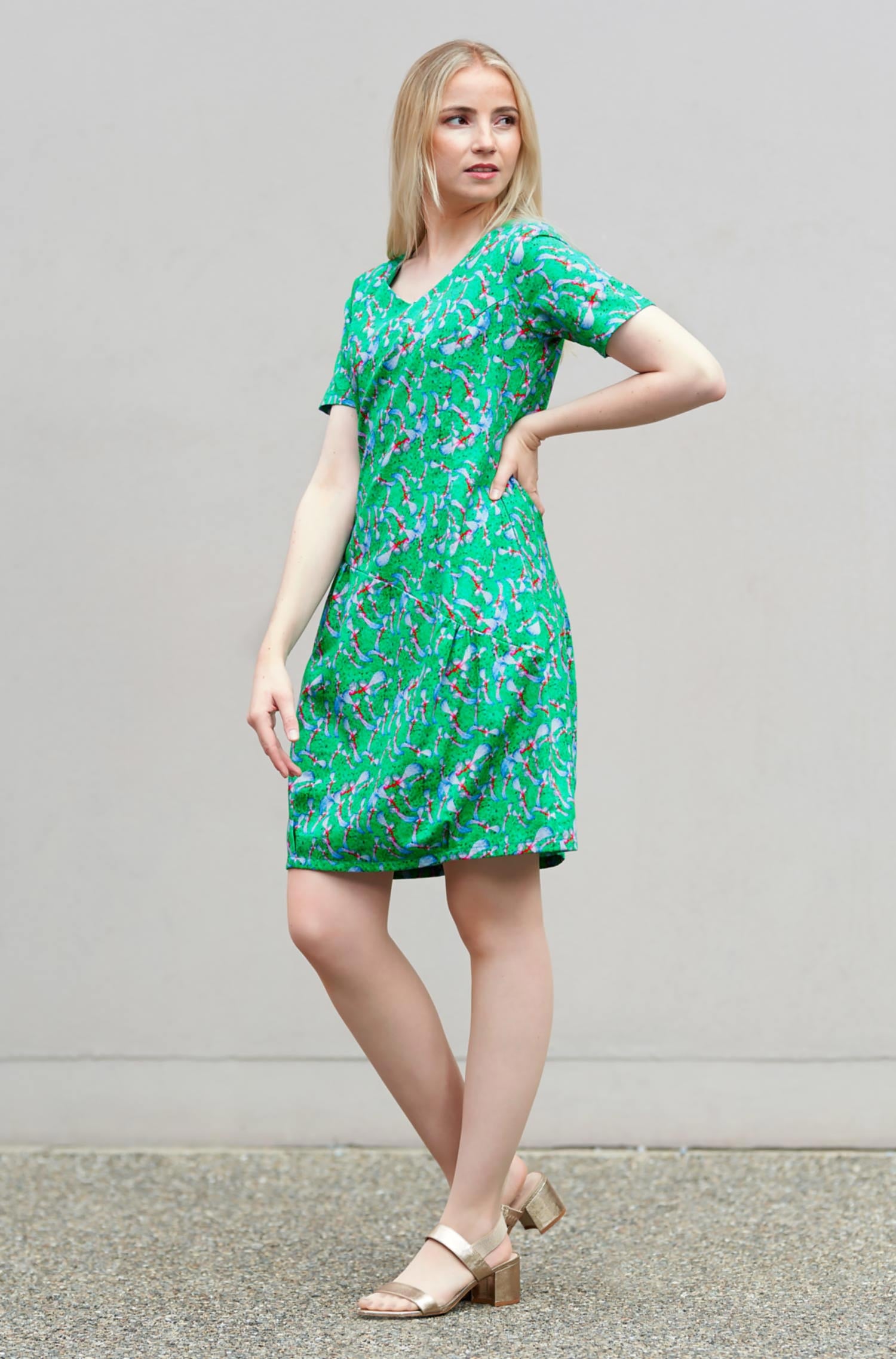 Sommerkleid SIENNA aus 100% Pima Bio Baumwolle-jungle love