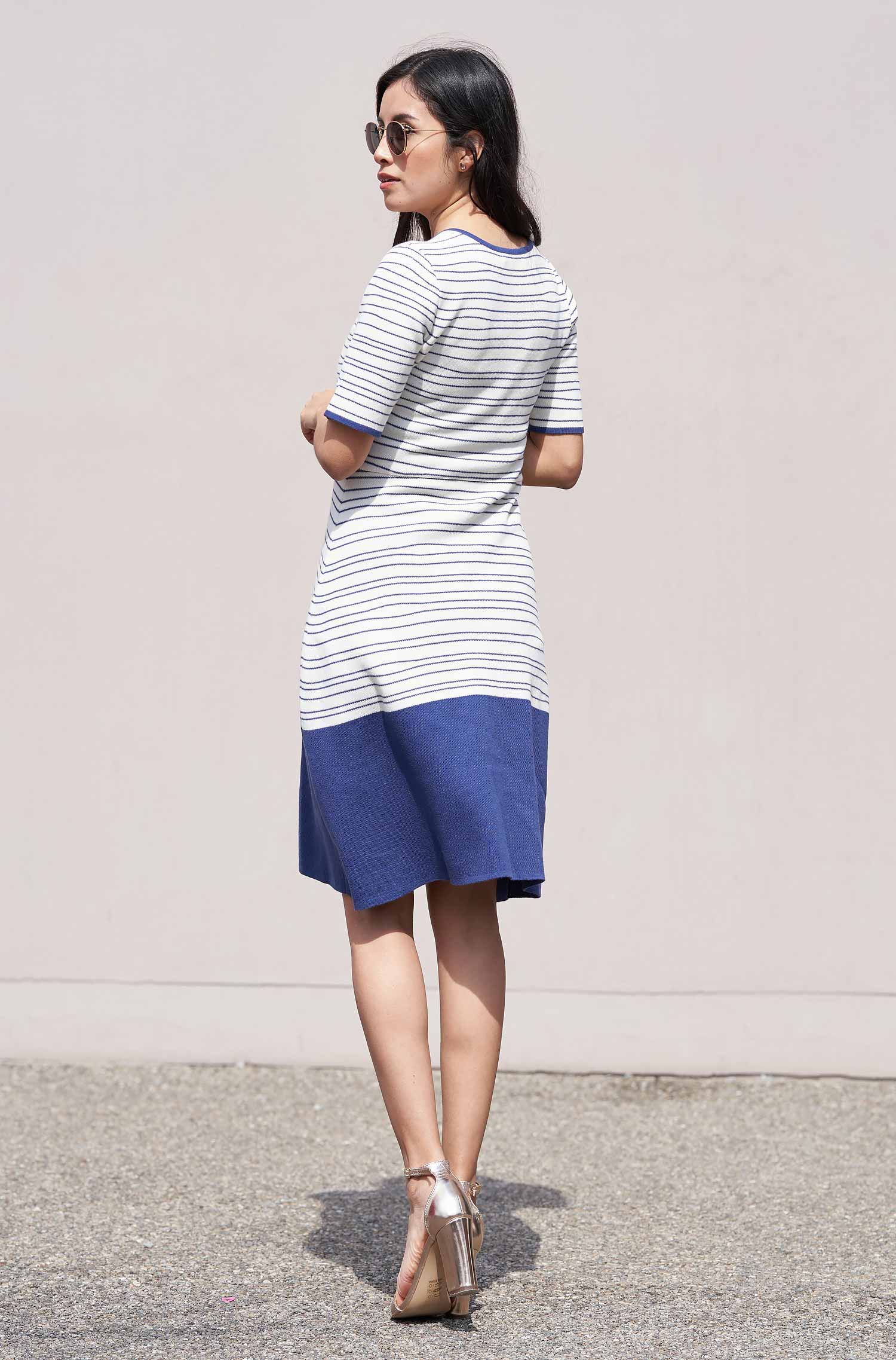 Strickkleid LINEAS aus Bio Pima Baumwolle-twilight blue