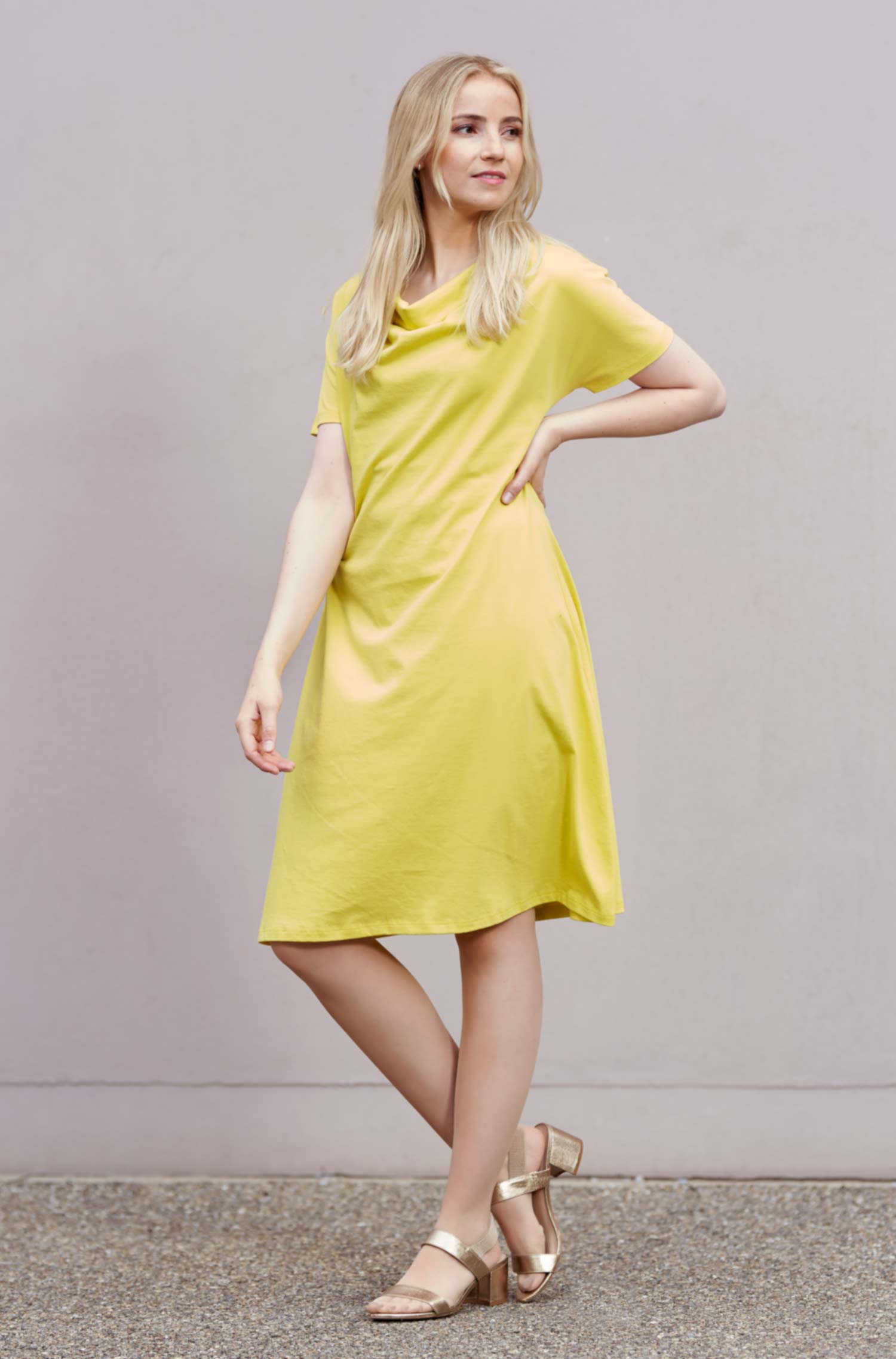 Jersey-Kleid LARA-gelb