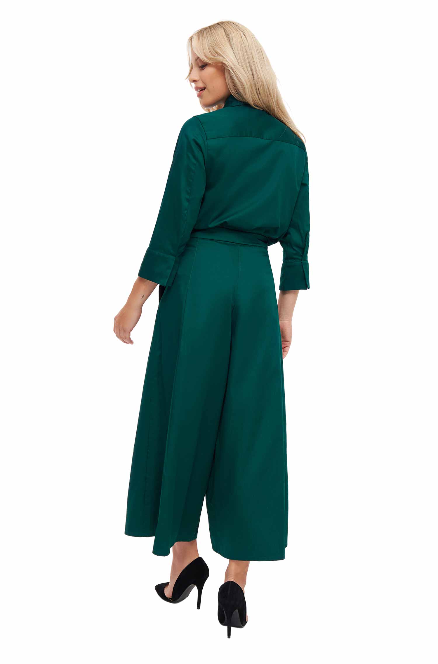 Culotte-Hose ANNA aus Bio-Pima-Baumwolle für Damen-deep-green