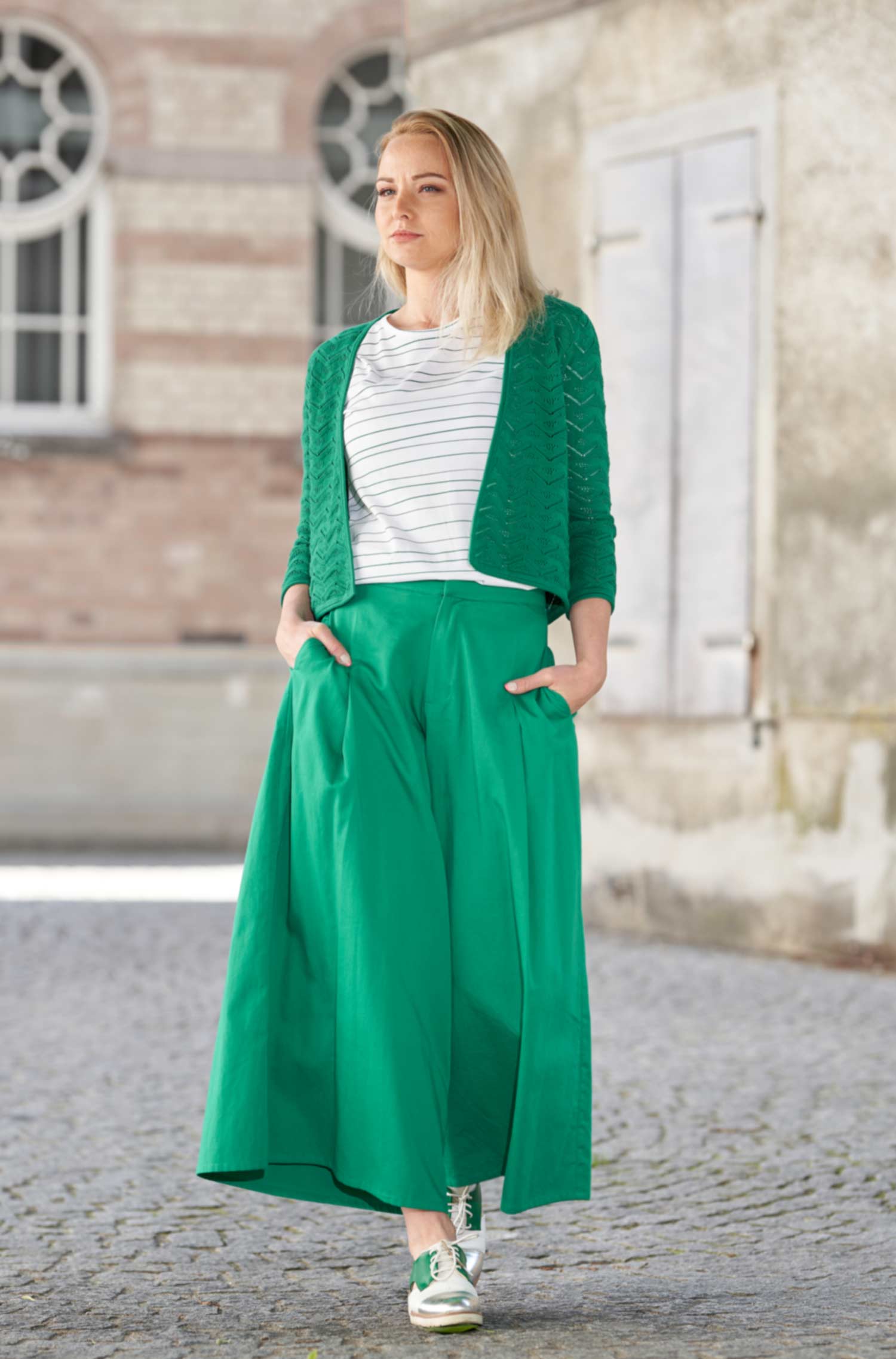 Culotte-Hose ANNA aus Bio-Pima-Baumwolle für Damen-sommergrün