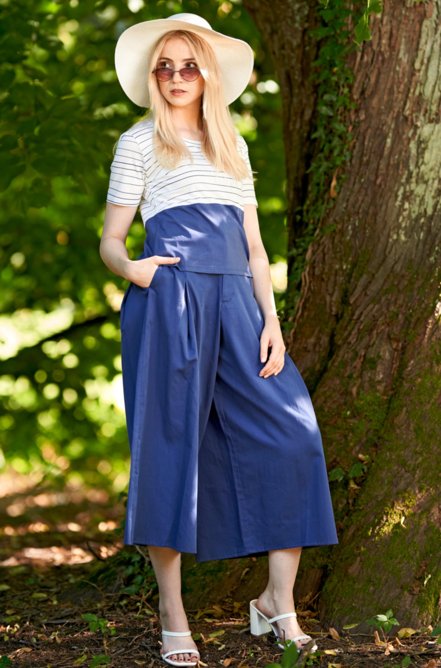 Culotte-Hose ANNA aus Bio-Pima-Baumwolle für Damen-twilight blue