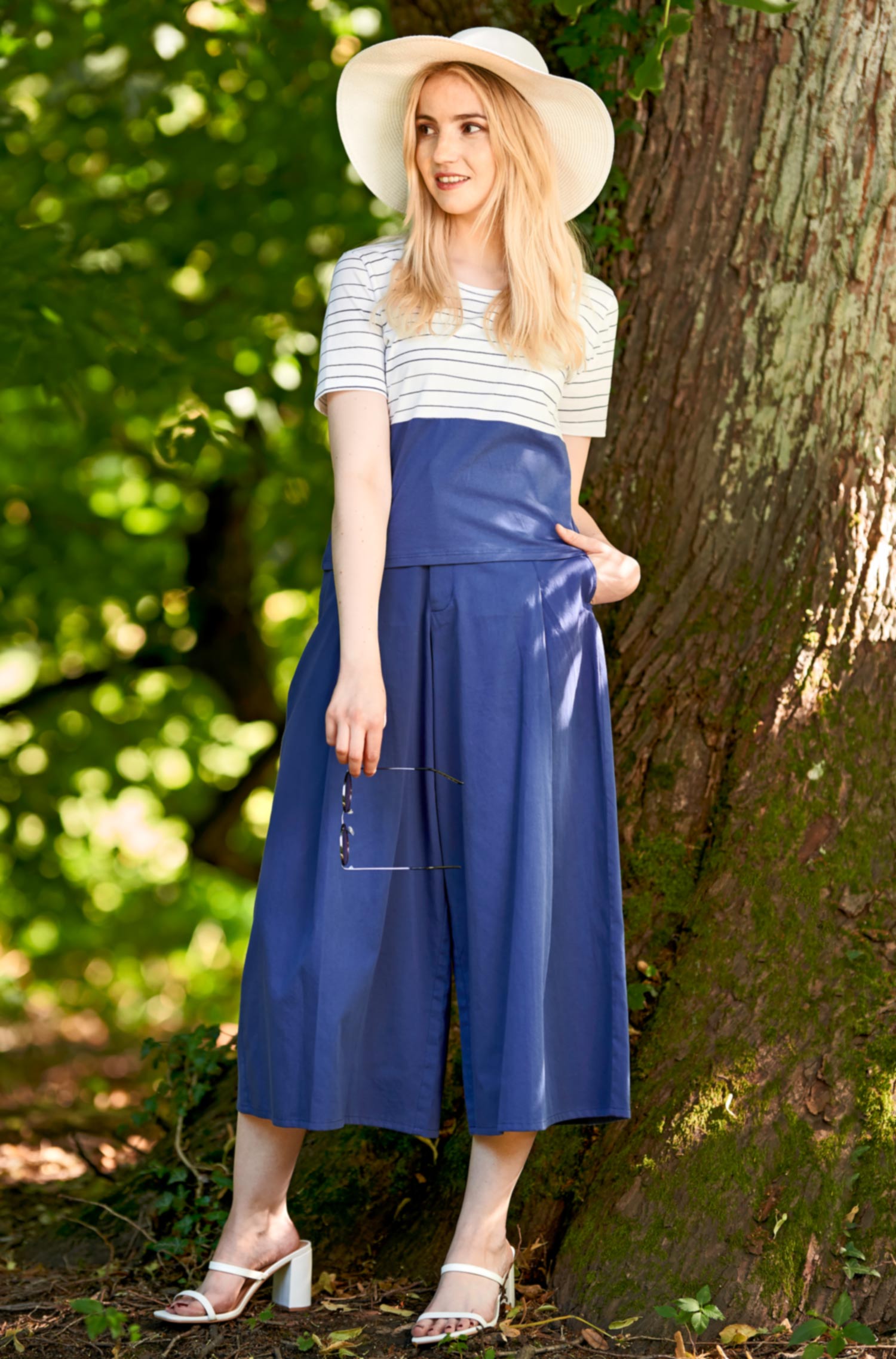 Culotte-Hose ANNA aus Bio-Pima-Baumwolle für Damen-twilight blue