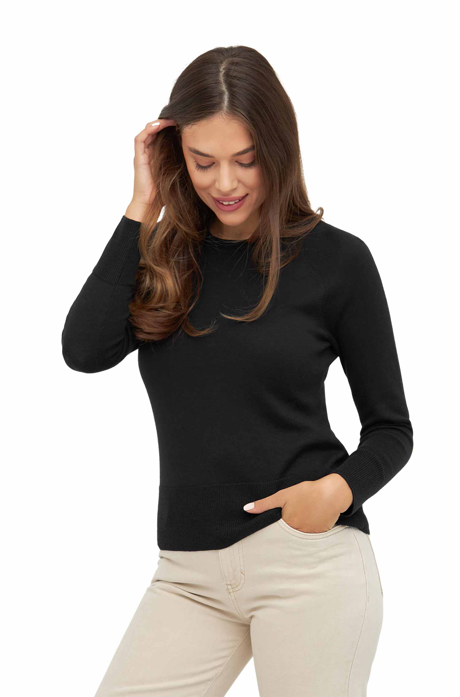 Pullover ADORA aus Baby-Alpaka-Baumwoll-Mix-schwarz