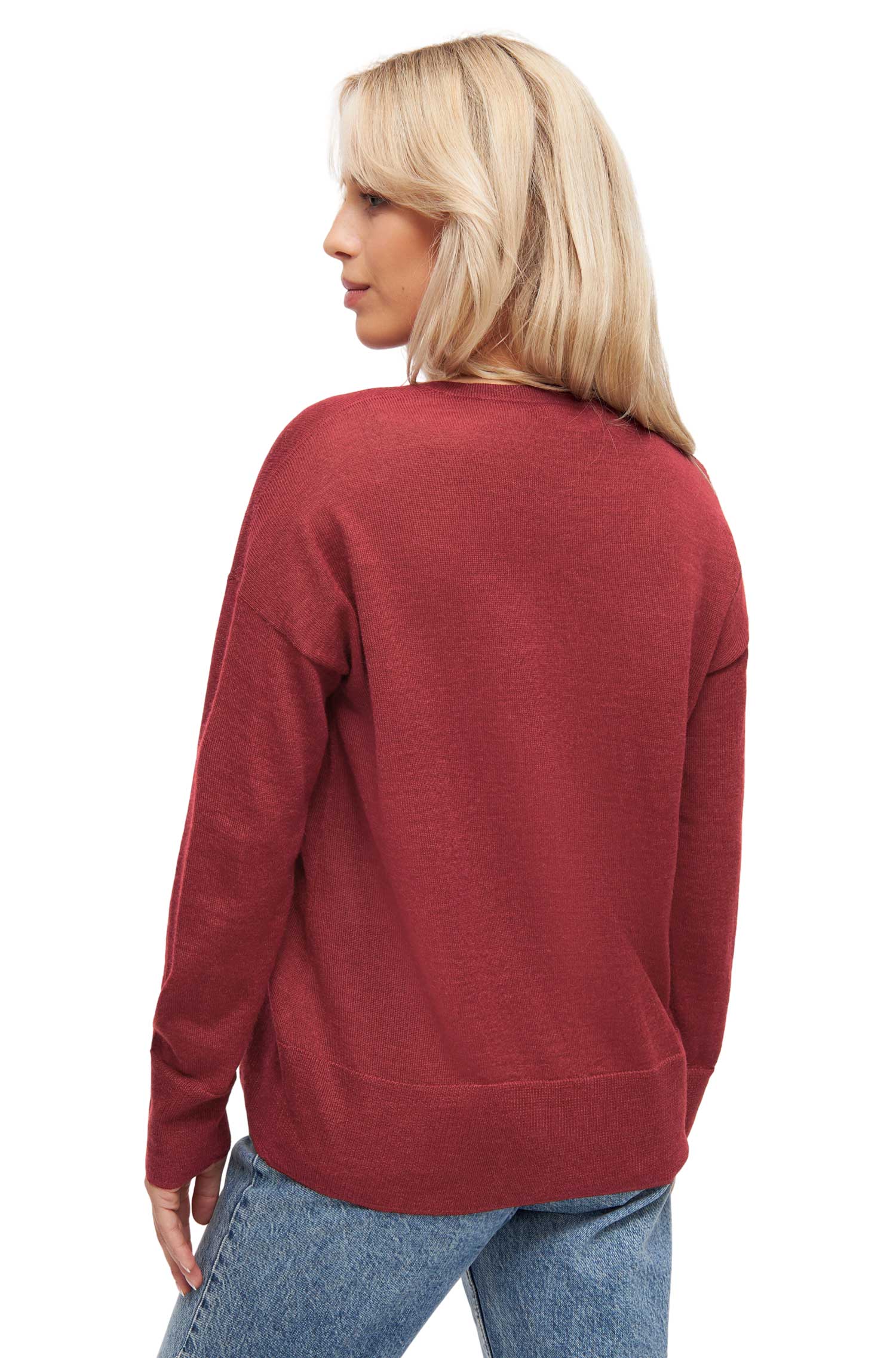 Pullover AMBRA aus Baby-Alpaka-Baumwoll-Mix-sienna rot