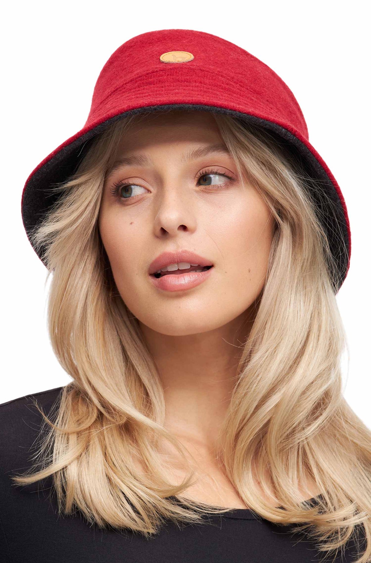 Alpaka Bucket Hat BUCKET, wendbar-burgund granit