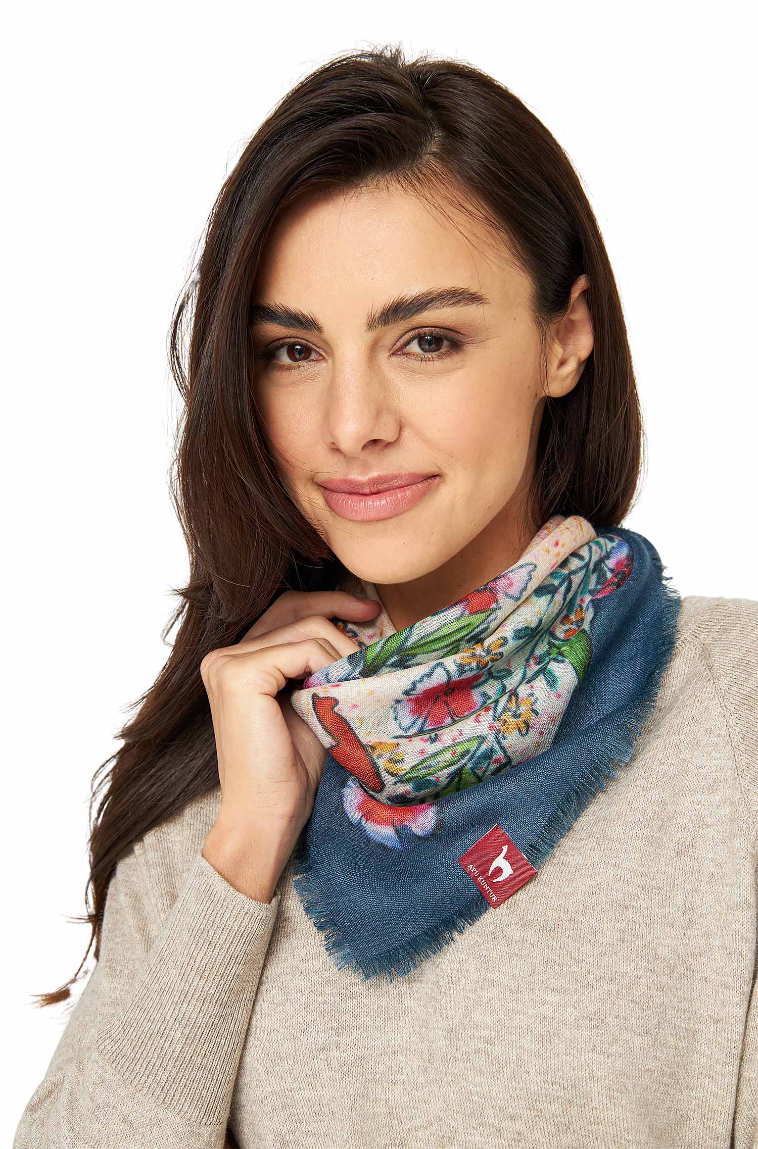 Foulard Tuch NANITA aus Baby-Alpaka-Seide-Mix-multi