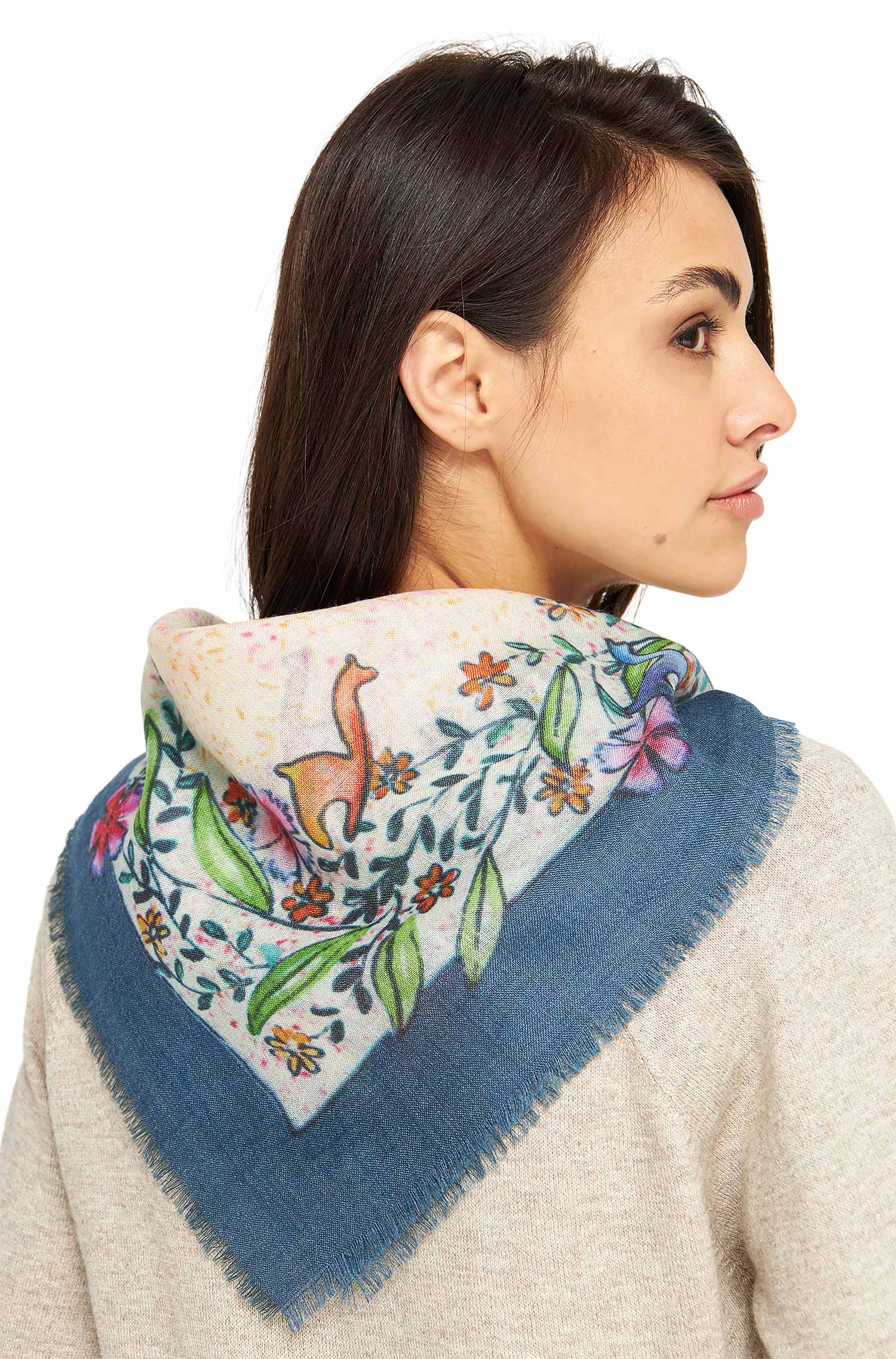 Foulard Tuch NANITA aus Baby-Alpaka-Seide-Mix-multi