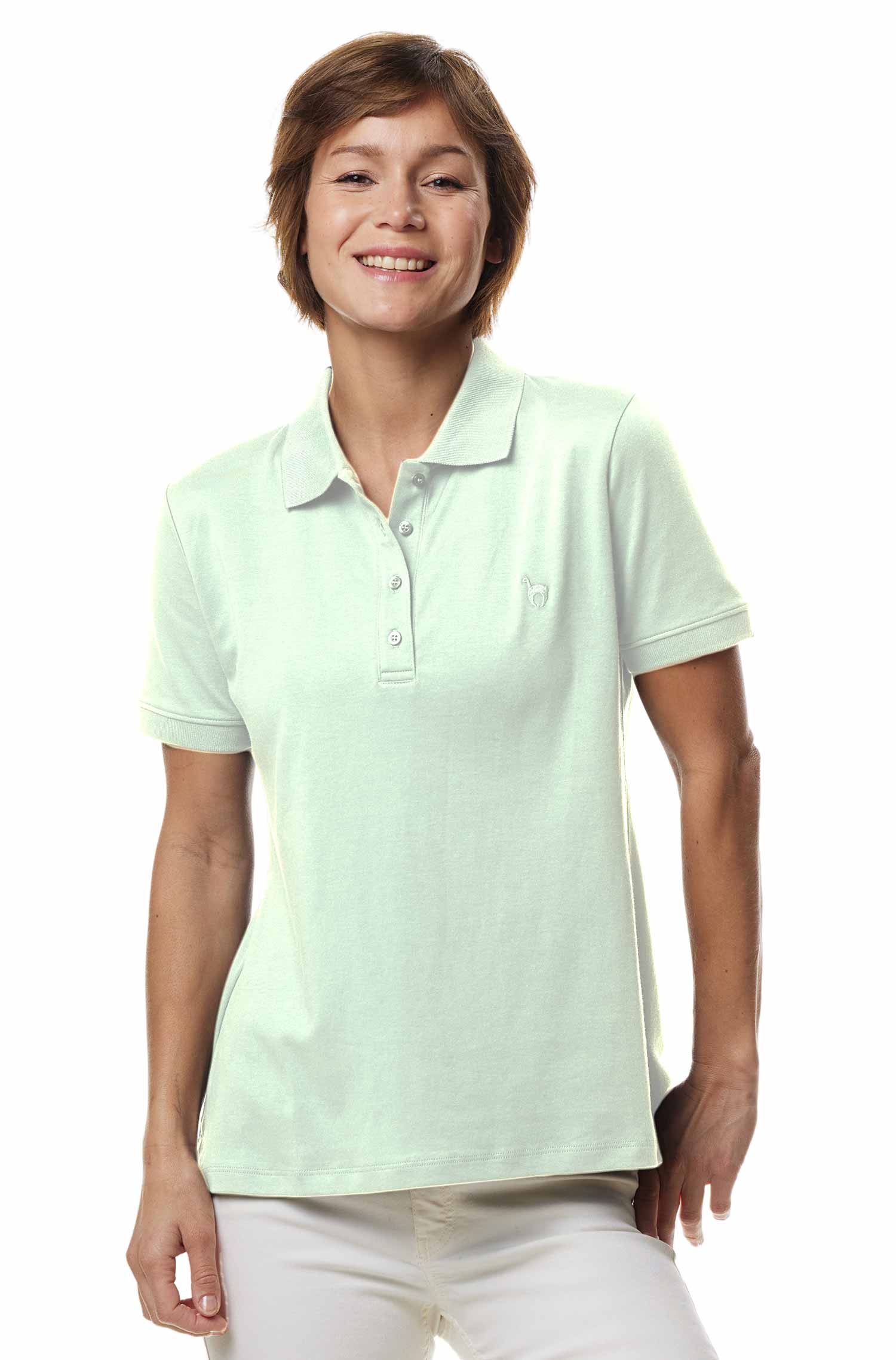 Poloshirt BASIC DAMEN aus 100% Bio-Pima-Baumwolle-mint pastel
