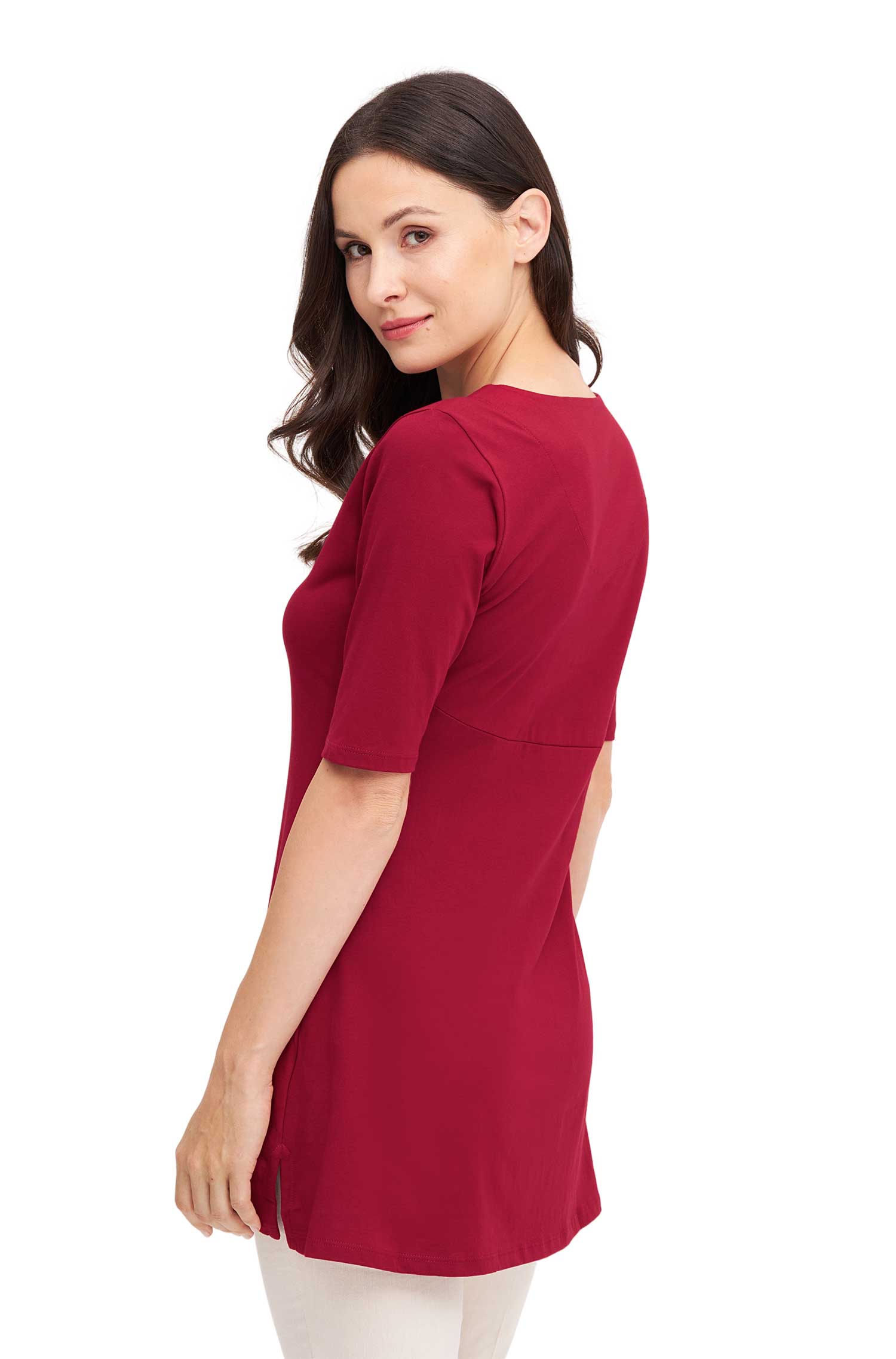 SELINA Tunika-Shirt aus 100% Bio-Pima-Baumwolle-chili peffer