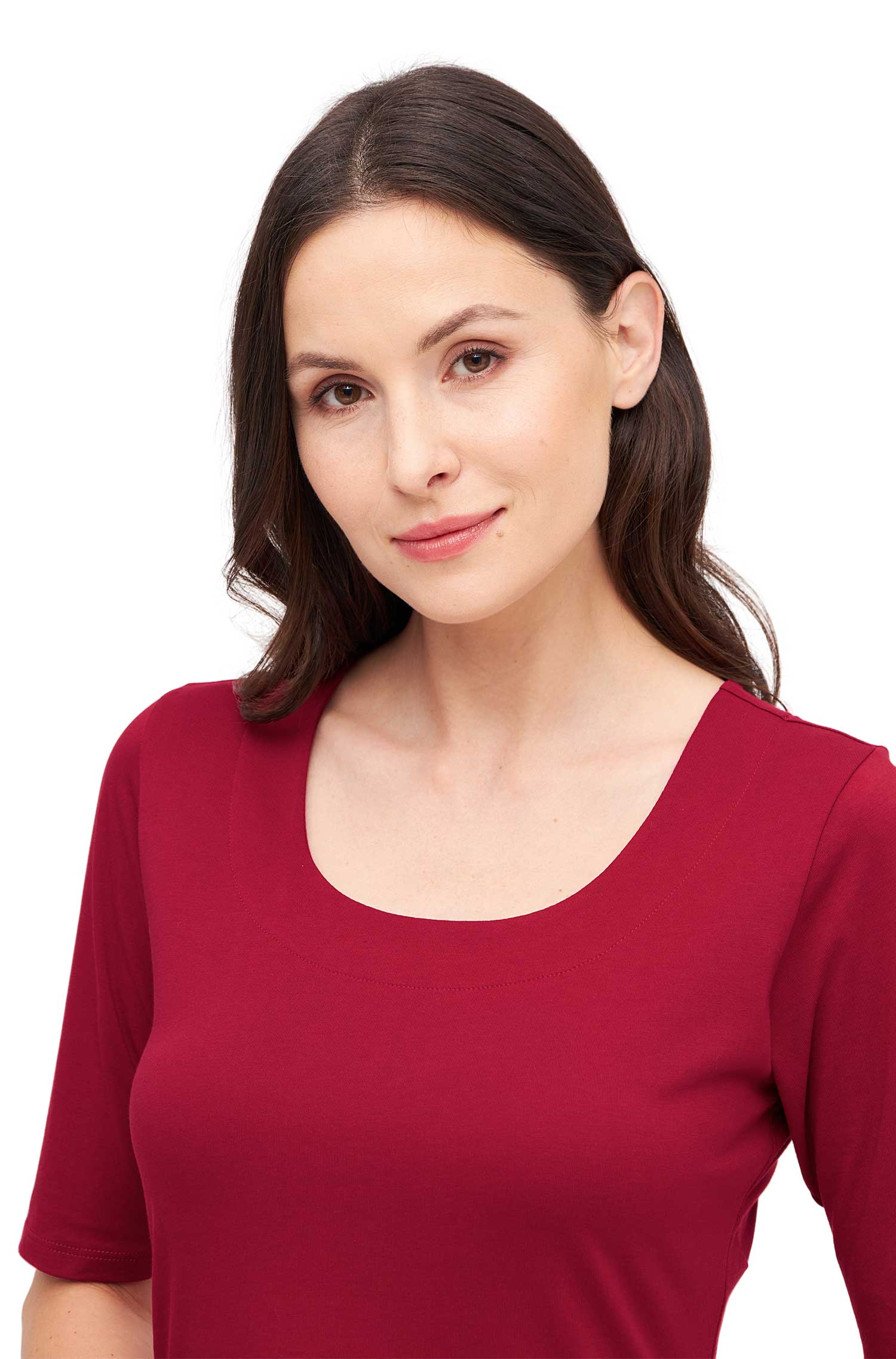 SELINA Tunika-Shirt aus 100% Bio-Pima-Baumwolle-chili peffer