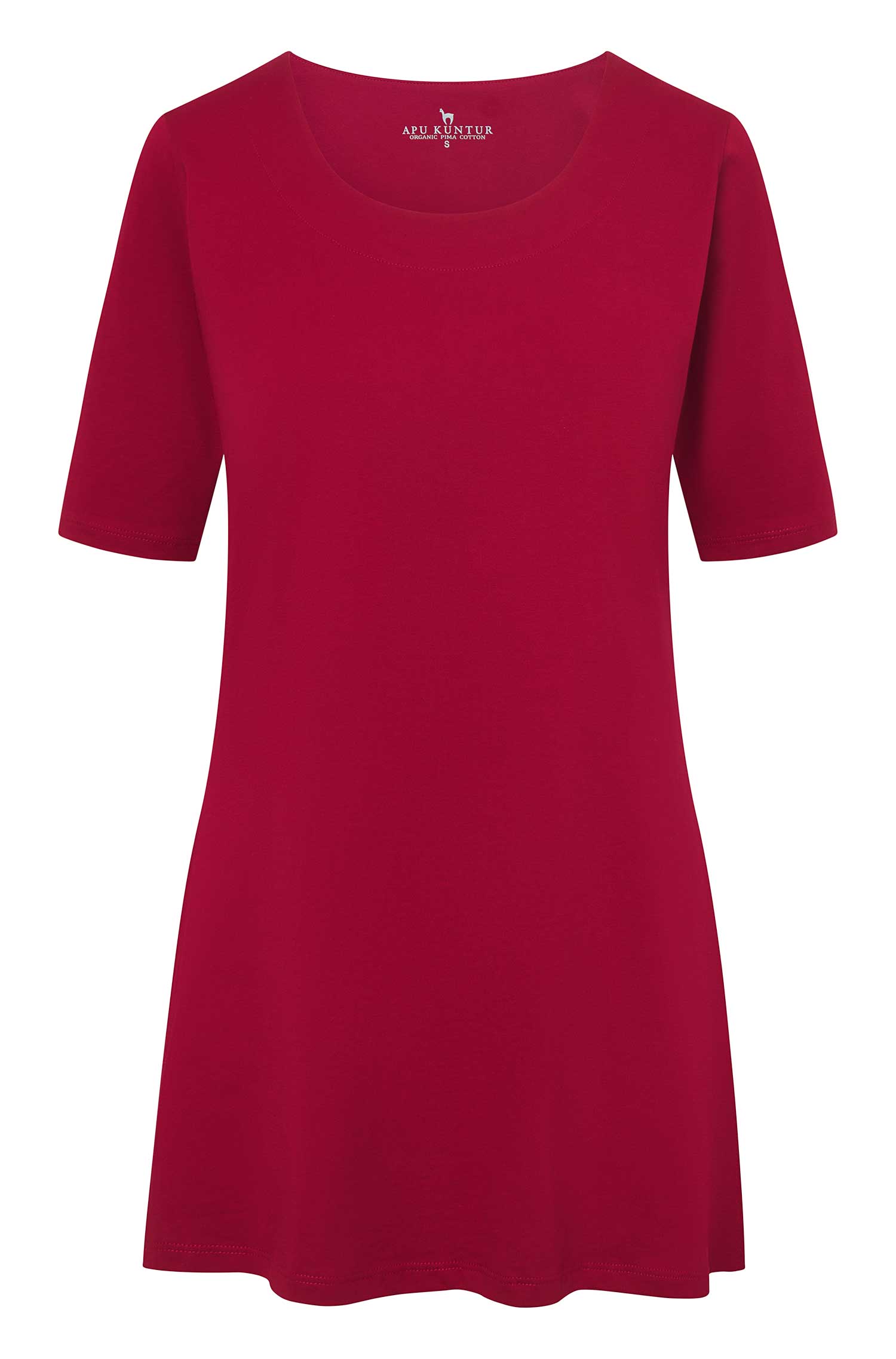 SELINA Tunika-Shirt aus 100% Bio-Pima-Baumwolle-chili peffer