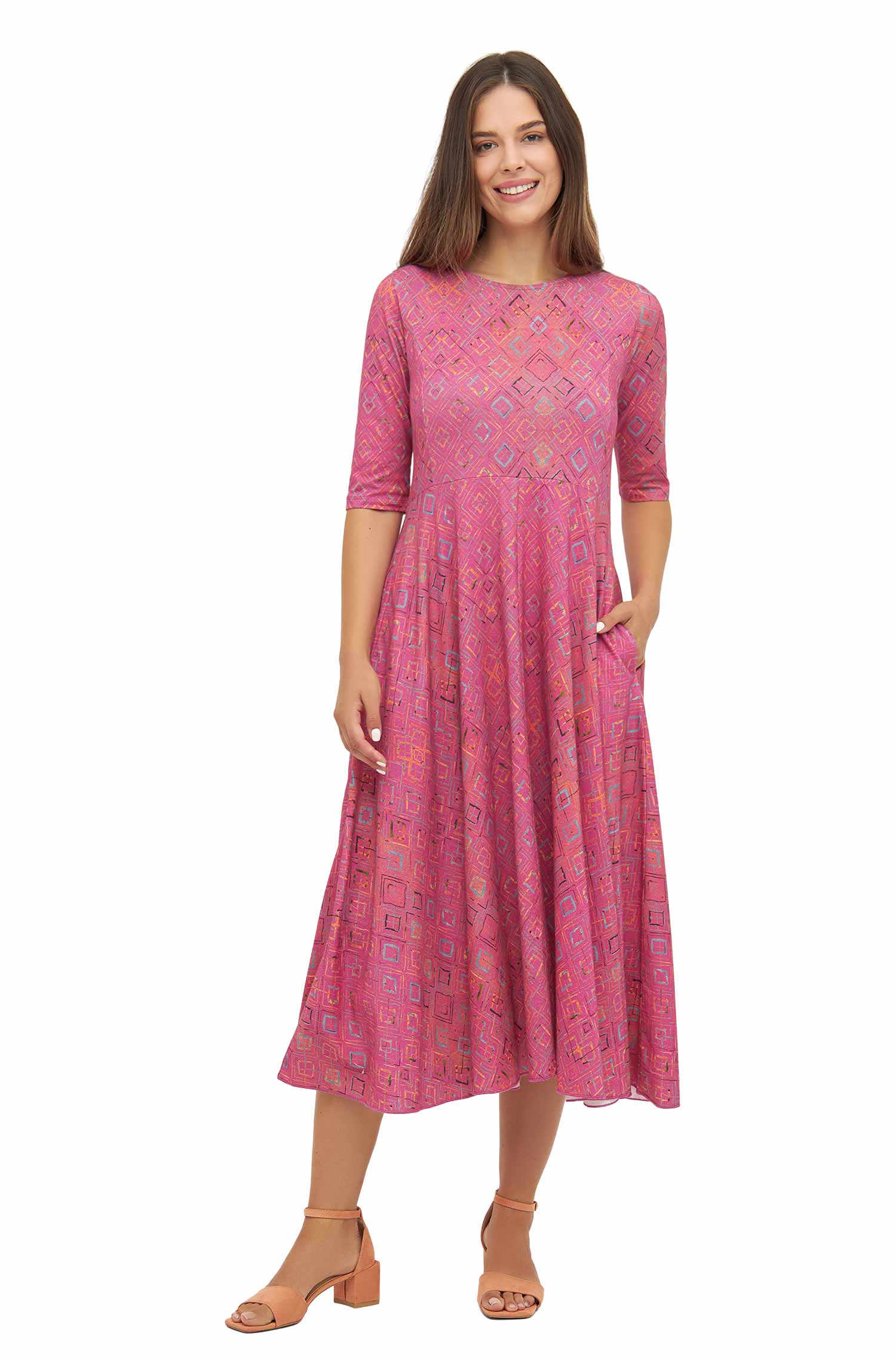 Kleid SALMA aus 100% Bio-Pima-Baumwolle-rubine
