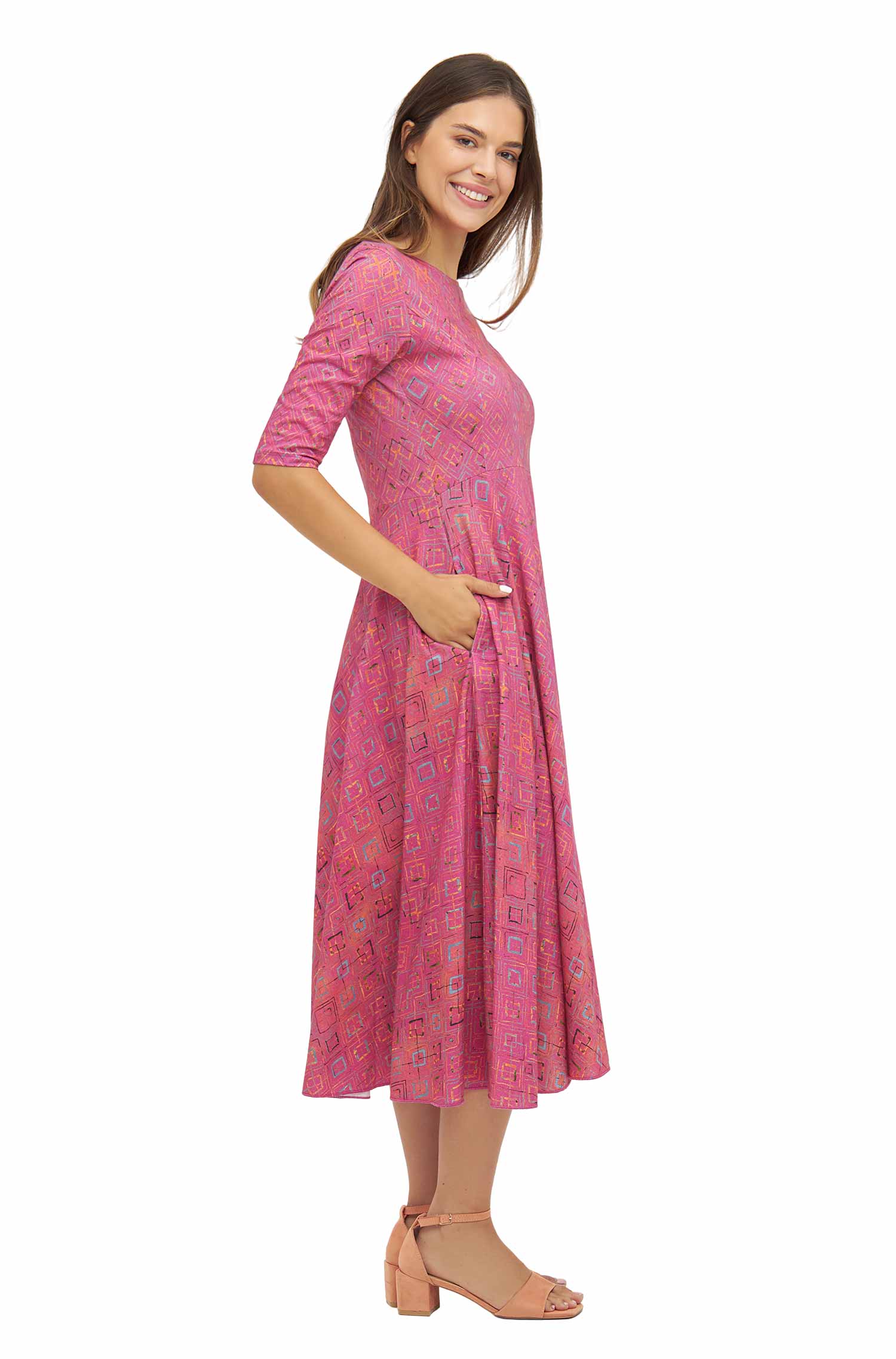 Kleid SALMA aus 100% Bio-Pima-Baumwolle-rubine