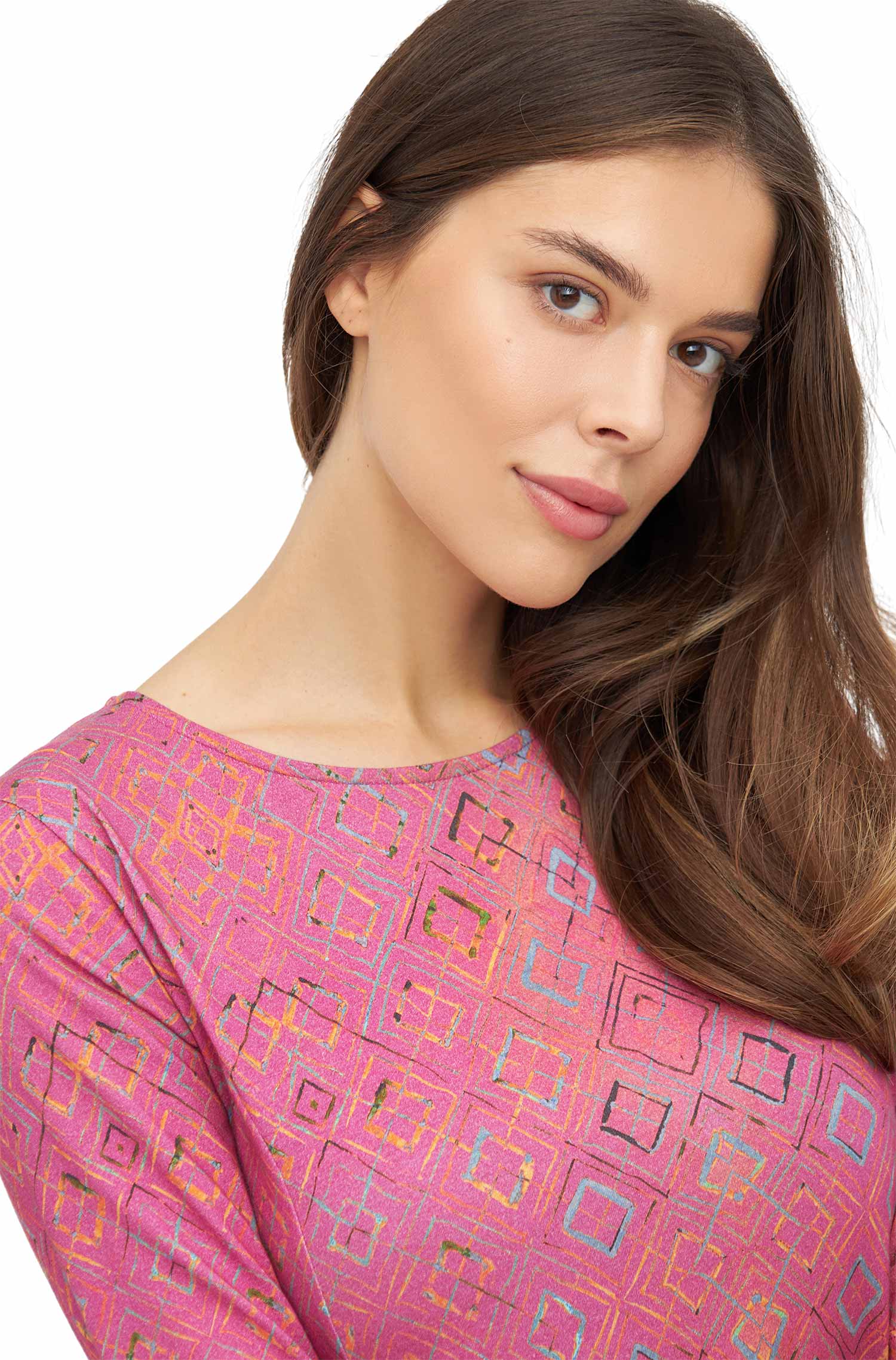 Kleid SALMA aus 100% Bio-Pima-Baumwolle-rubine