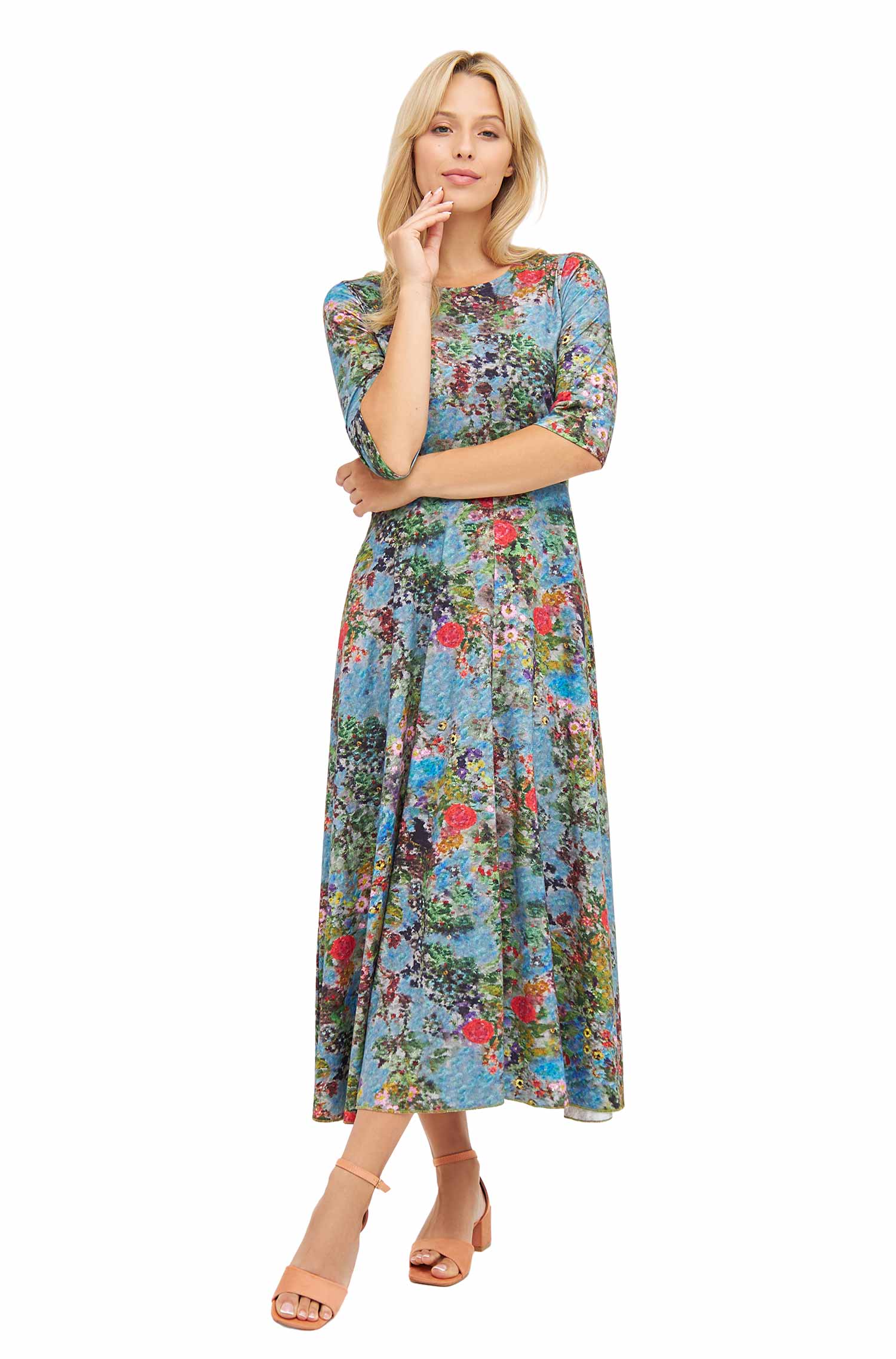 Kleid SALMA aus 100% Bio-Pima-Baumwolle-summer garden