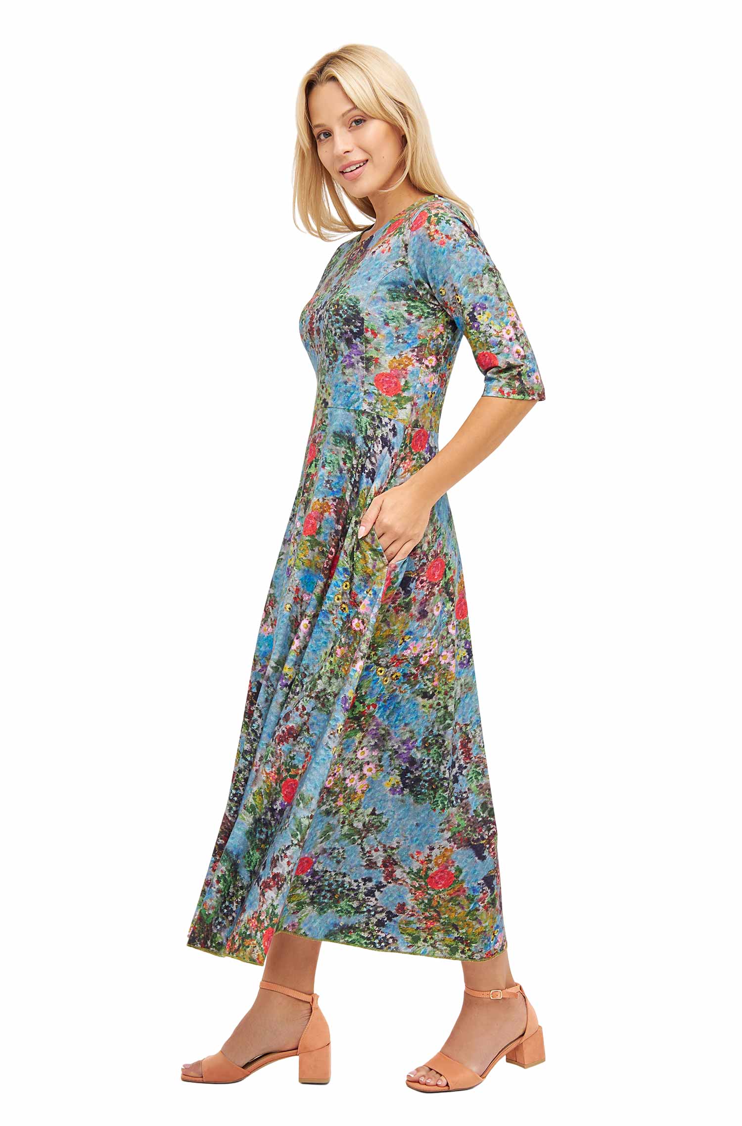 Kleid SALMA aus 100% Bio-Pima-Baumwolle-summer garden