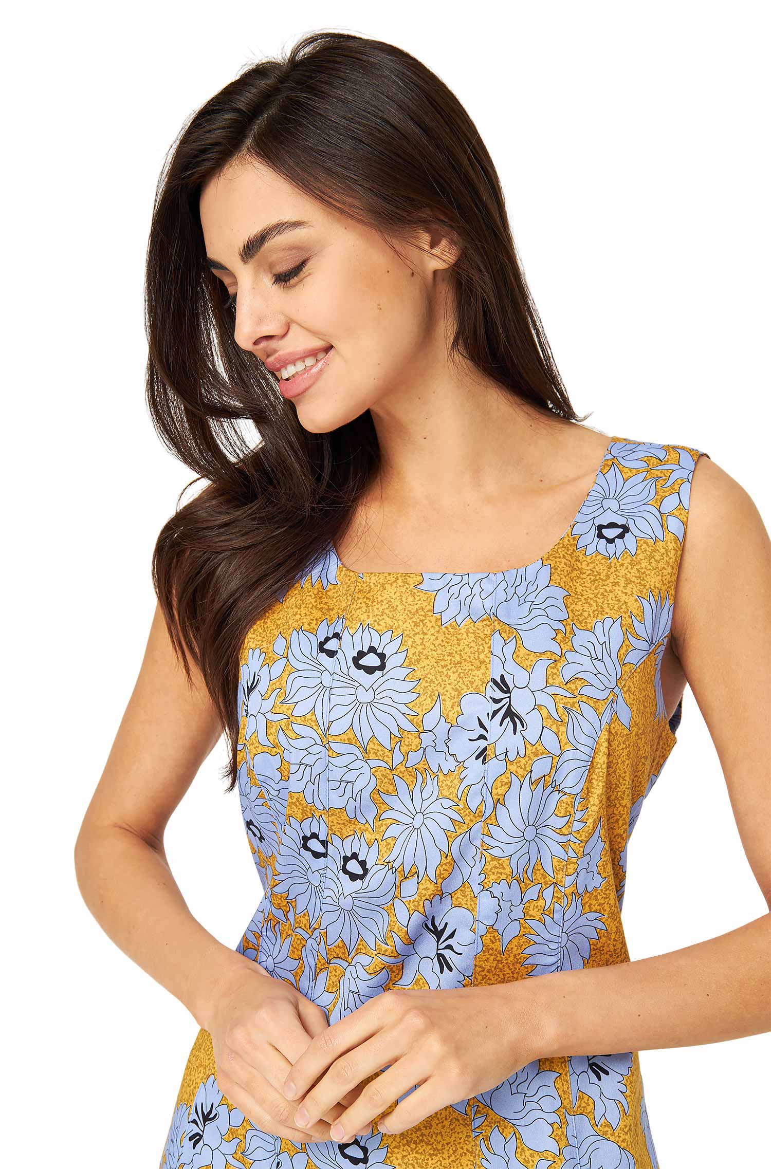 Sommerkleid MATILDE aus 100% Pima-Bio-Baumwolle-ocean flower