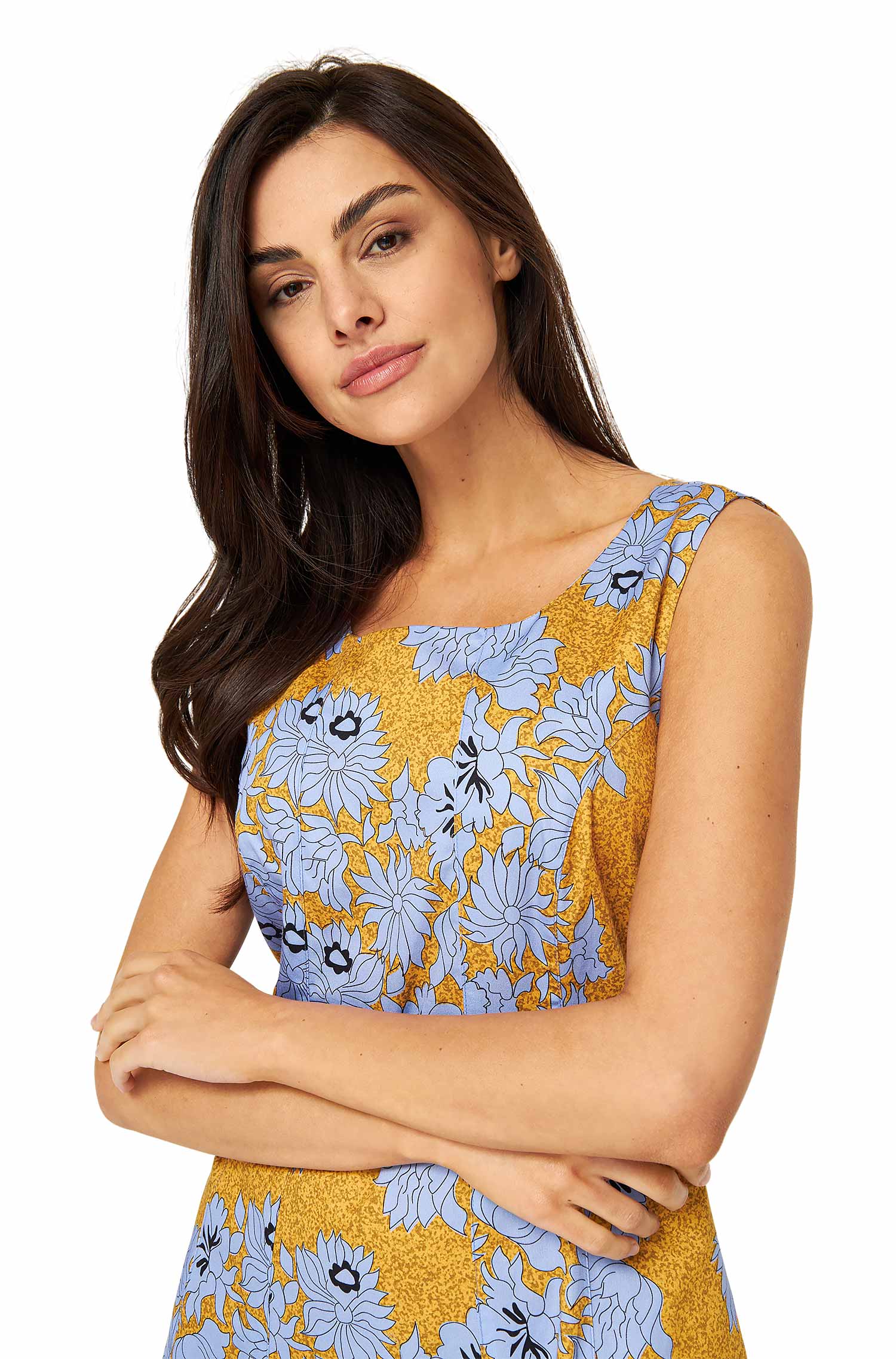 Sommerkleid MATILDE aus 100% Pima-Bio-Baumwolle-ocean flower