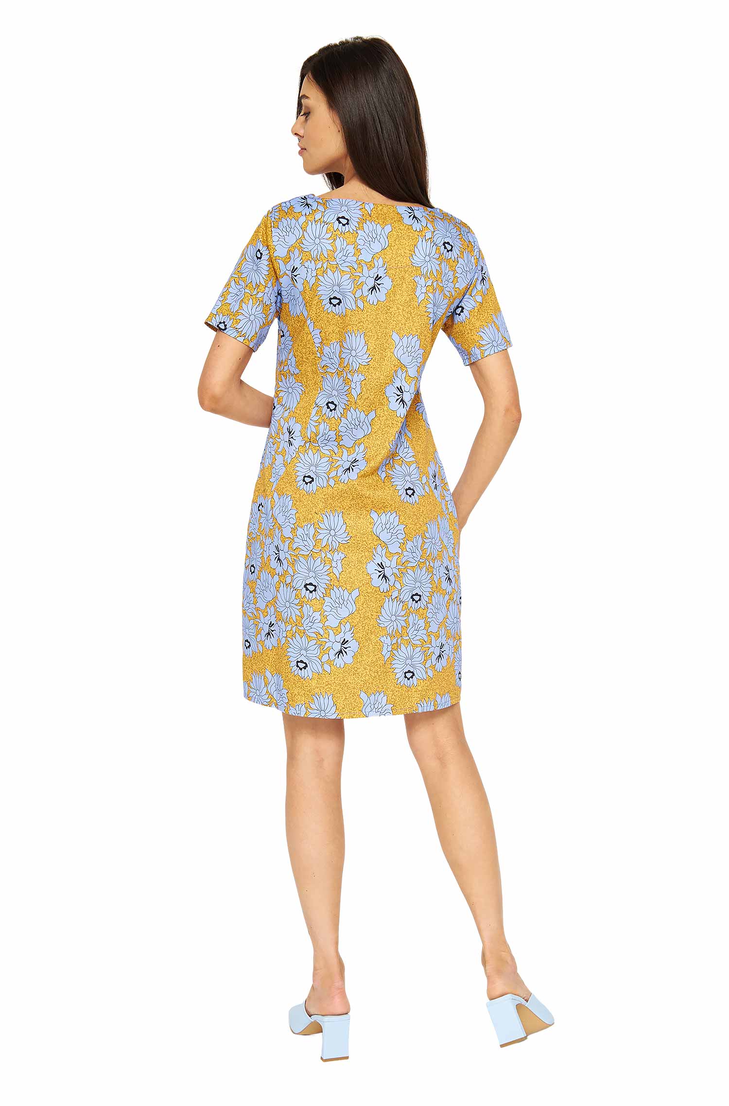 Kleid RIANA aus 100% Bio-Pima-Baumwolle-ocean flower