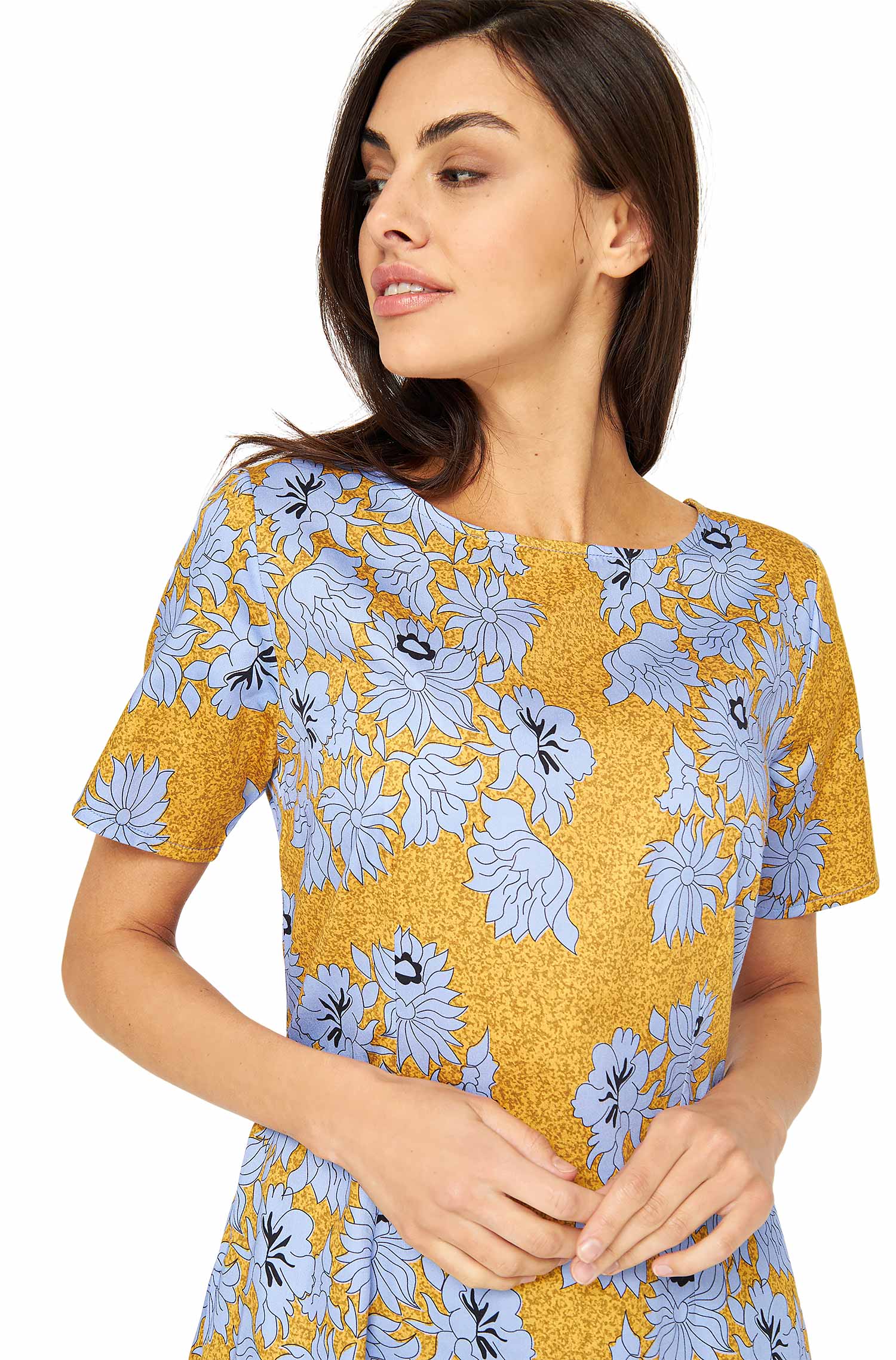 Kleid RIANA aus 100% Bio-Pima-Baumwolle-ocean flower