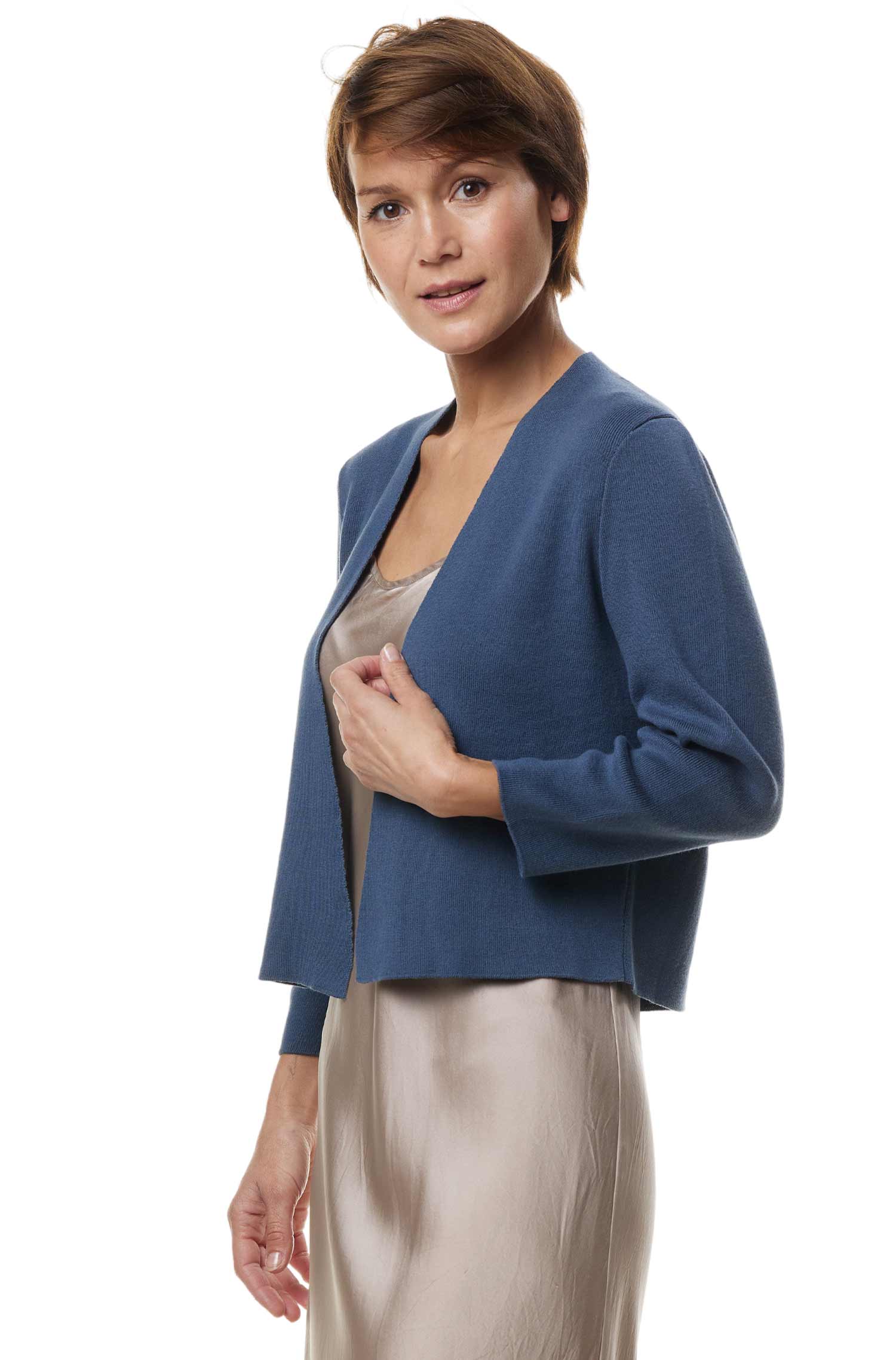 Bolero CLARA aus Pima-Bio-Baumwolle-orion blau