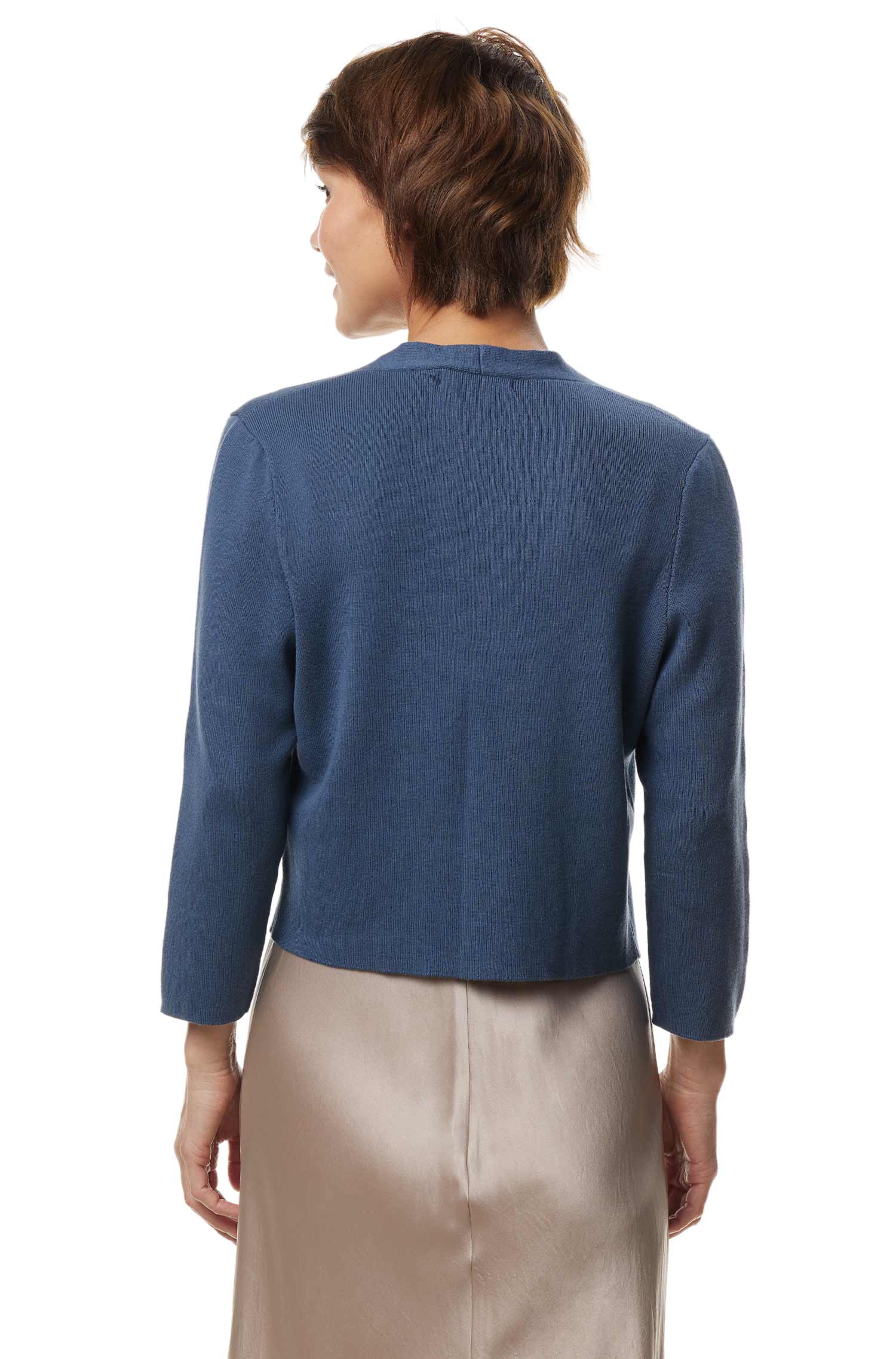 Bolero CLARA aus Pima-Bio-Baumwolle-orion blau