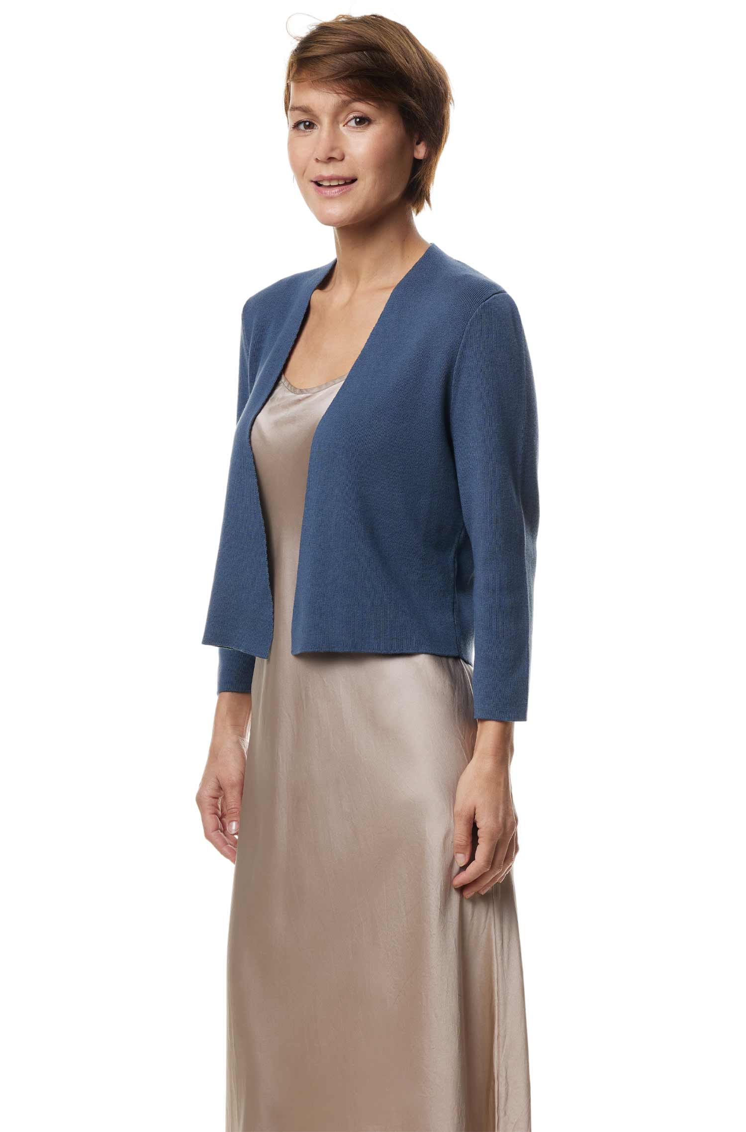 Bolero CLARA aus Pima-Bio-Baumwolle-orion blau