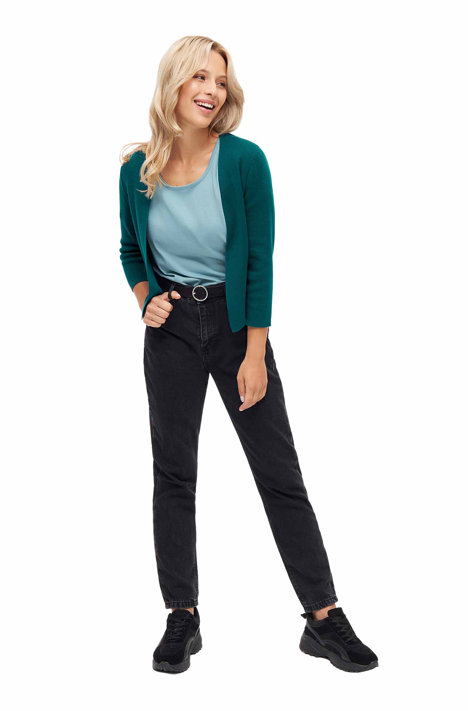 Bolero CLARA aus Pima-Bio-Baumwolle-tiefgrün
